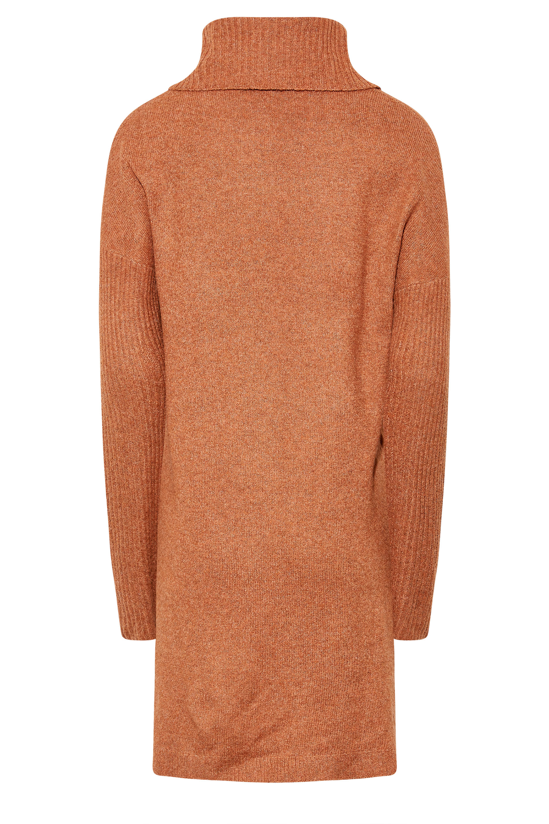 LTS Tall Women's Orange Turtle Neck Knitted Tunic Jumper | Long Tall Sally 3