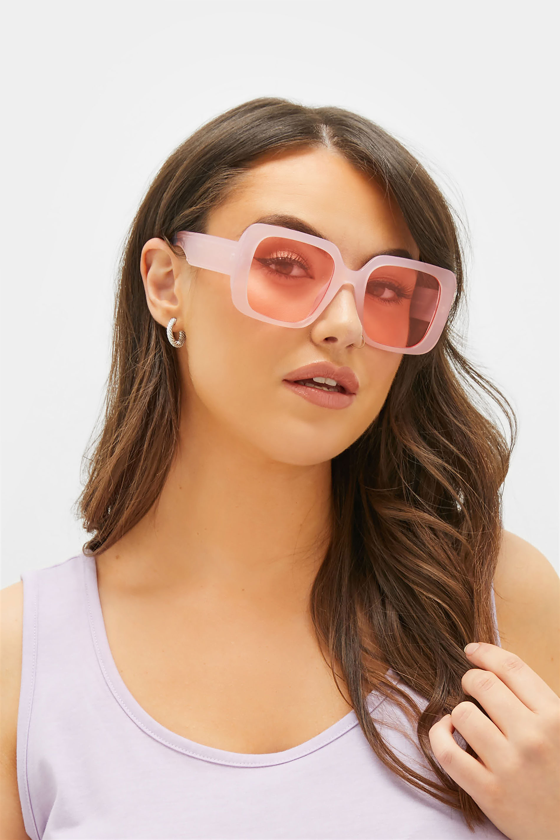 Pink Oversized Tinted Sunglasses 1