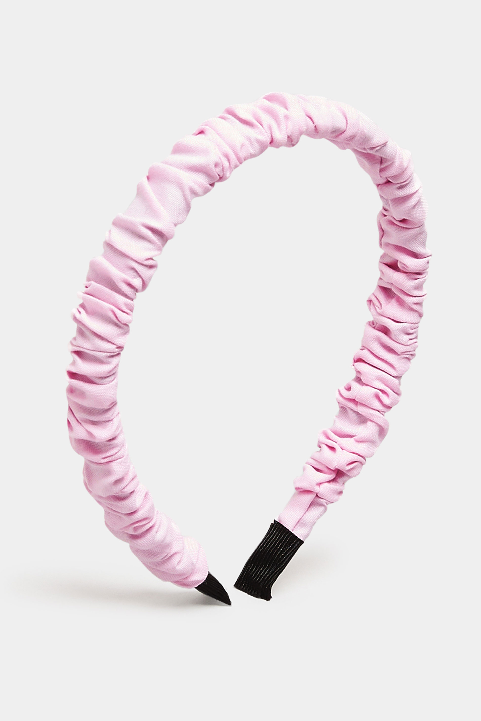 Pink Skinny Ruched Headband 1
