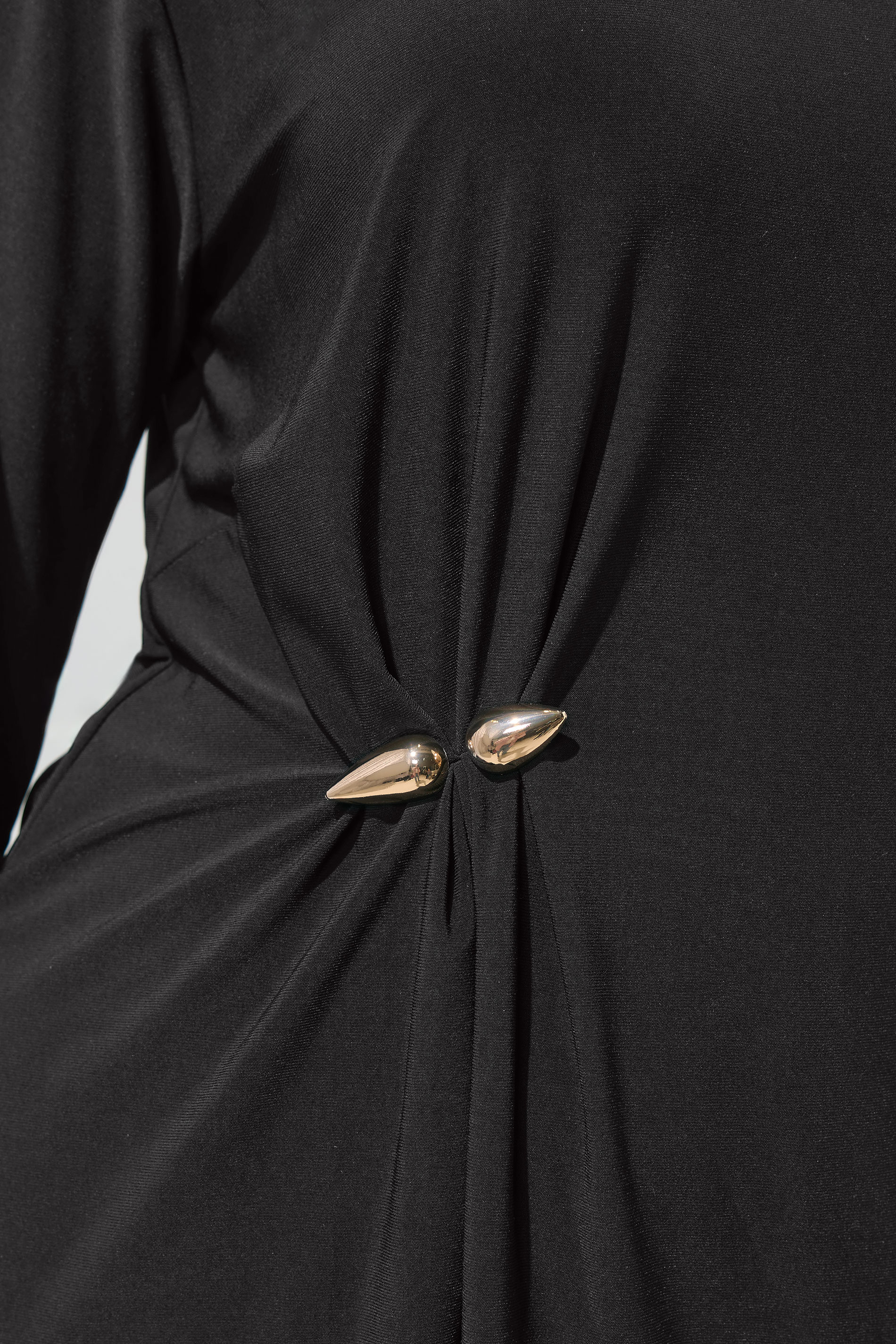 YOURS LONDON Plus Size Black Buckle Detail Top | Yours Clothing 4