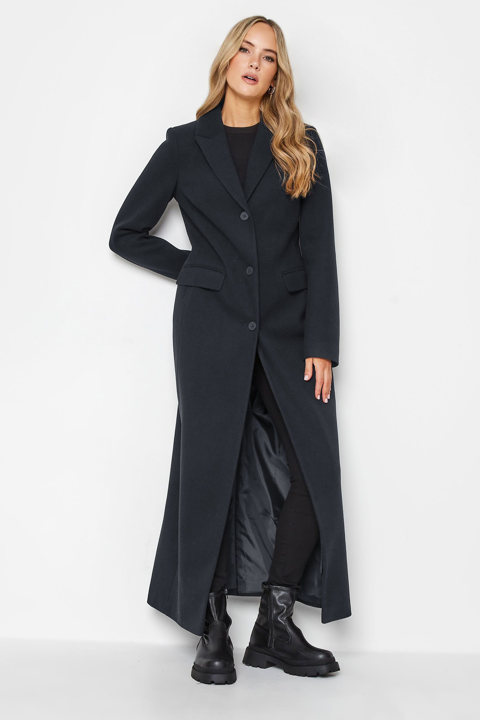 LTS Tall Women's Dark Navy Blue Maxi Formal Coat | Long Tall Sally 1
