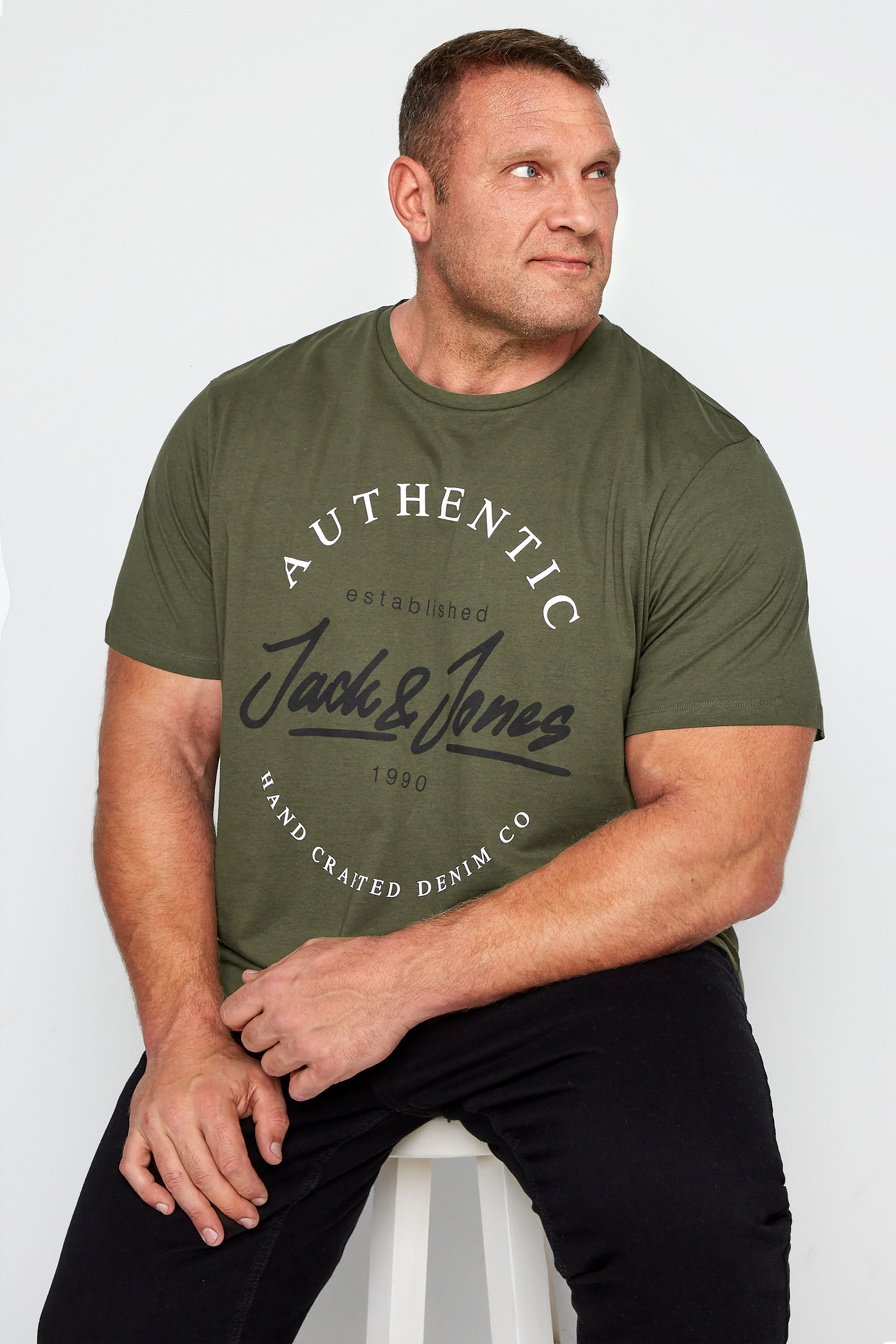 JACK & JONES Khaki Herro T-Shirt_A.jpg