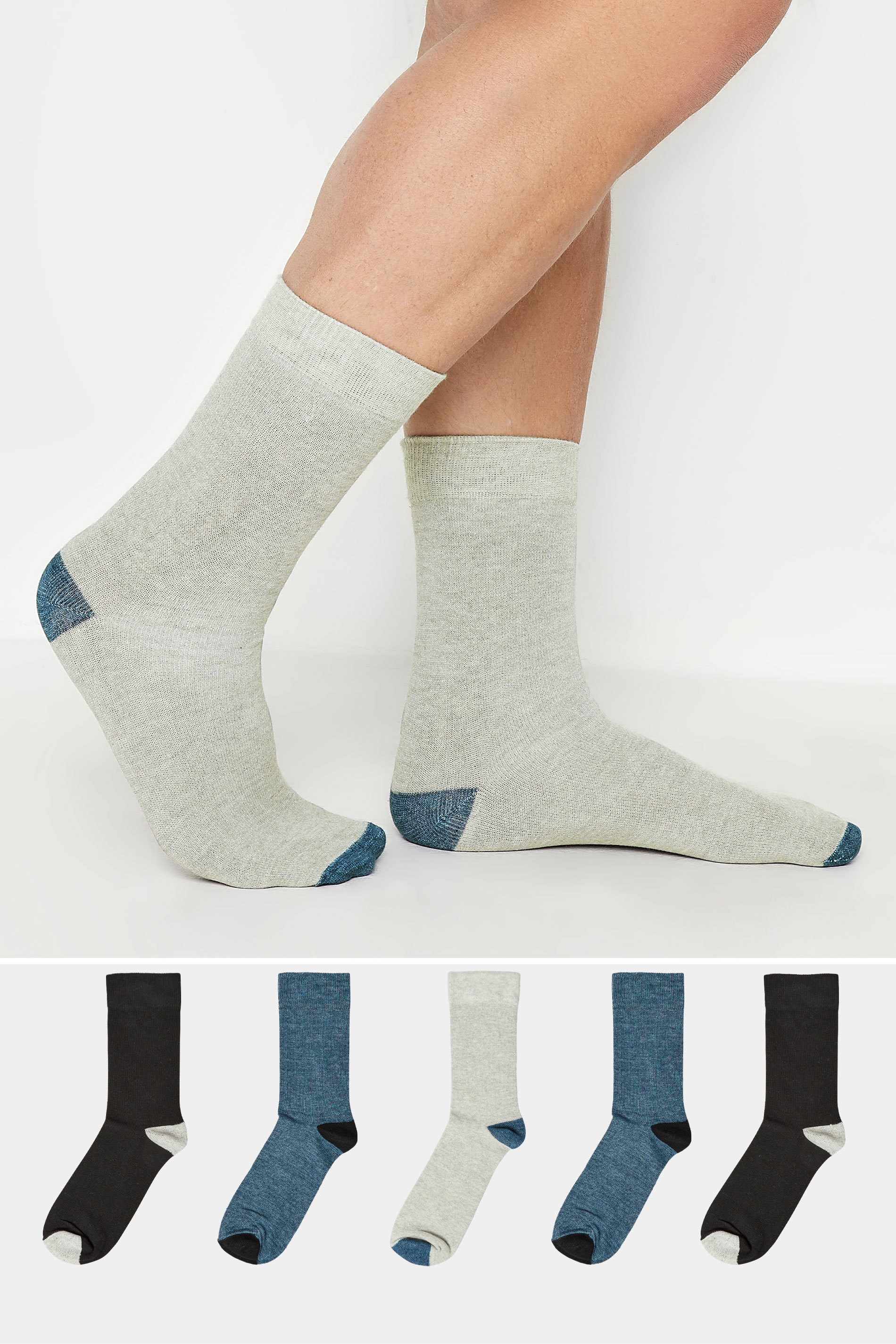 BadRhino Blue 5 Pack Heel & Toe Socks | BadRhino 1