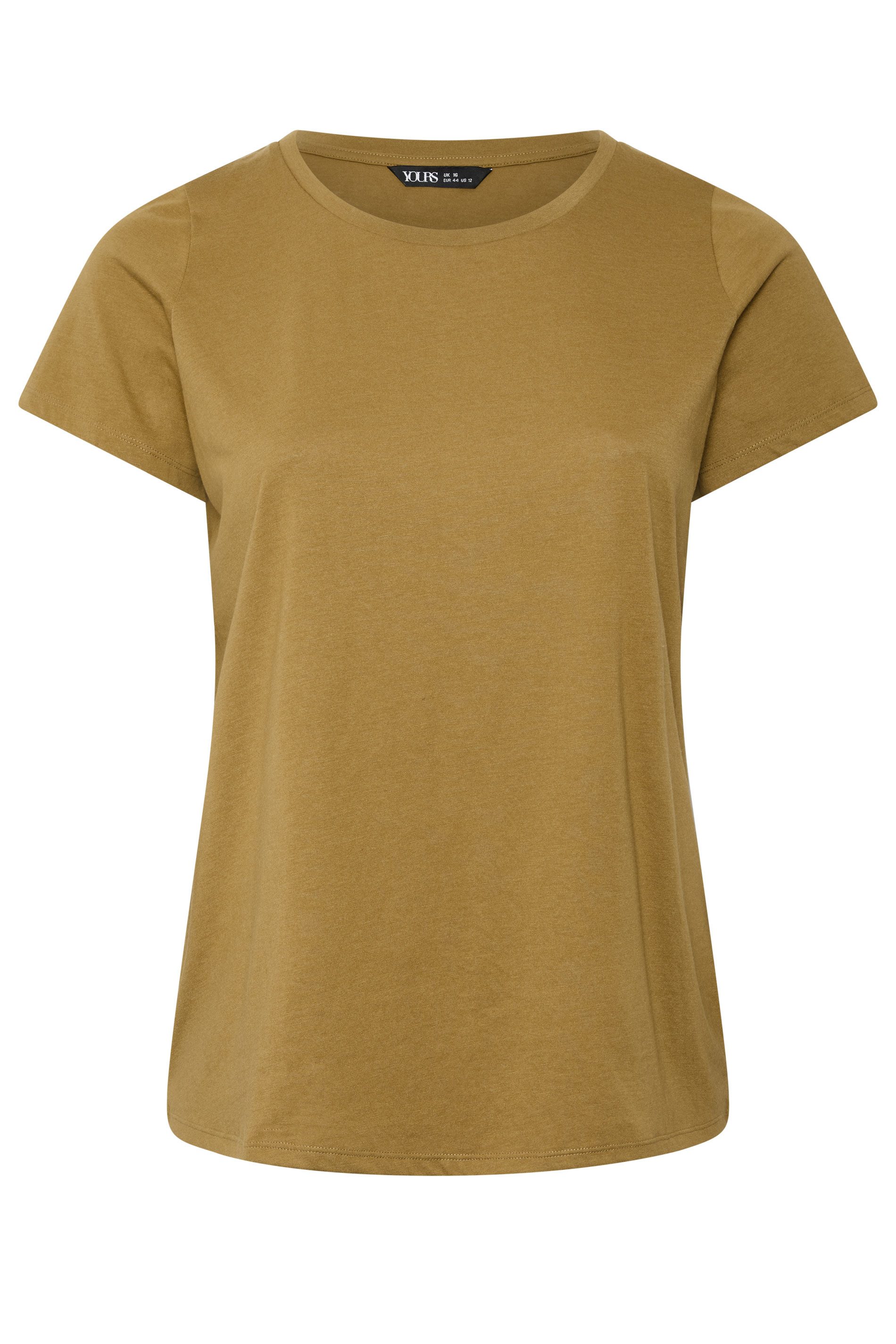 YOURS Plus Size Yellow Crew-Neck T-Shirt | Yours Clothing 1
