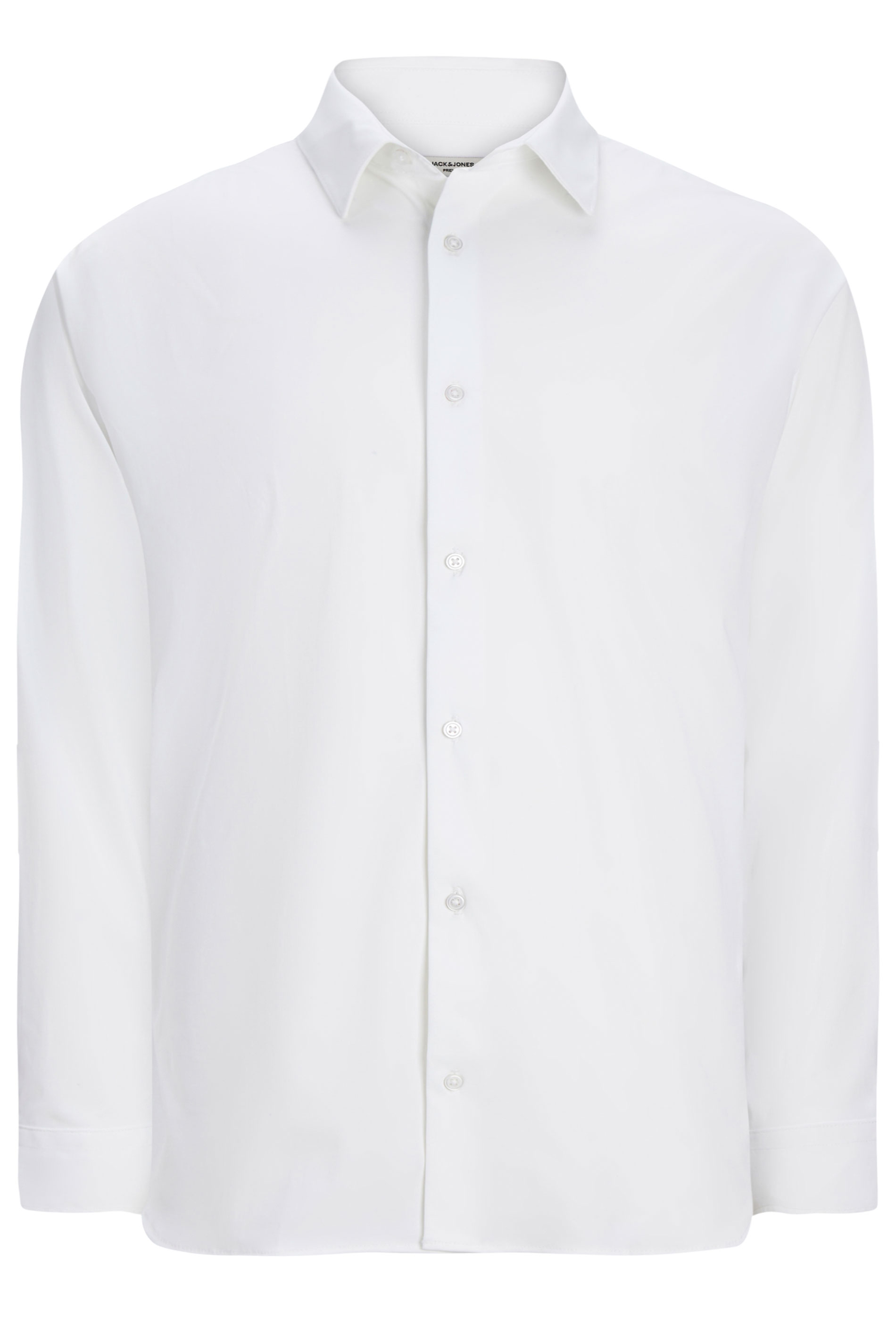 Jack & Jones Big & Tall White Long Sleeve Stretch Shirt | BadRhino 2