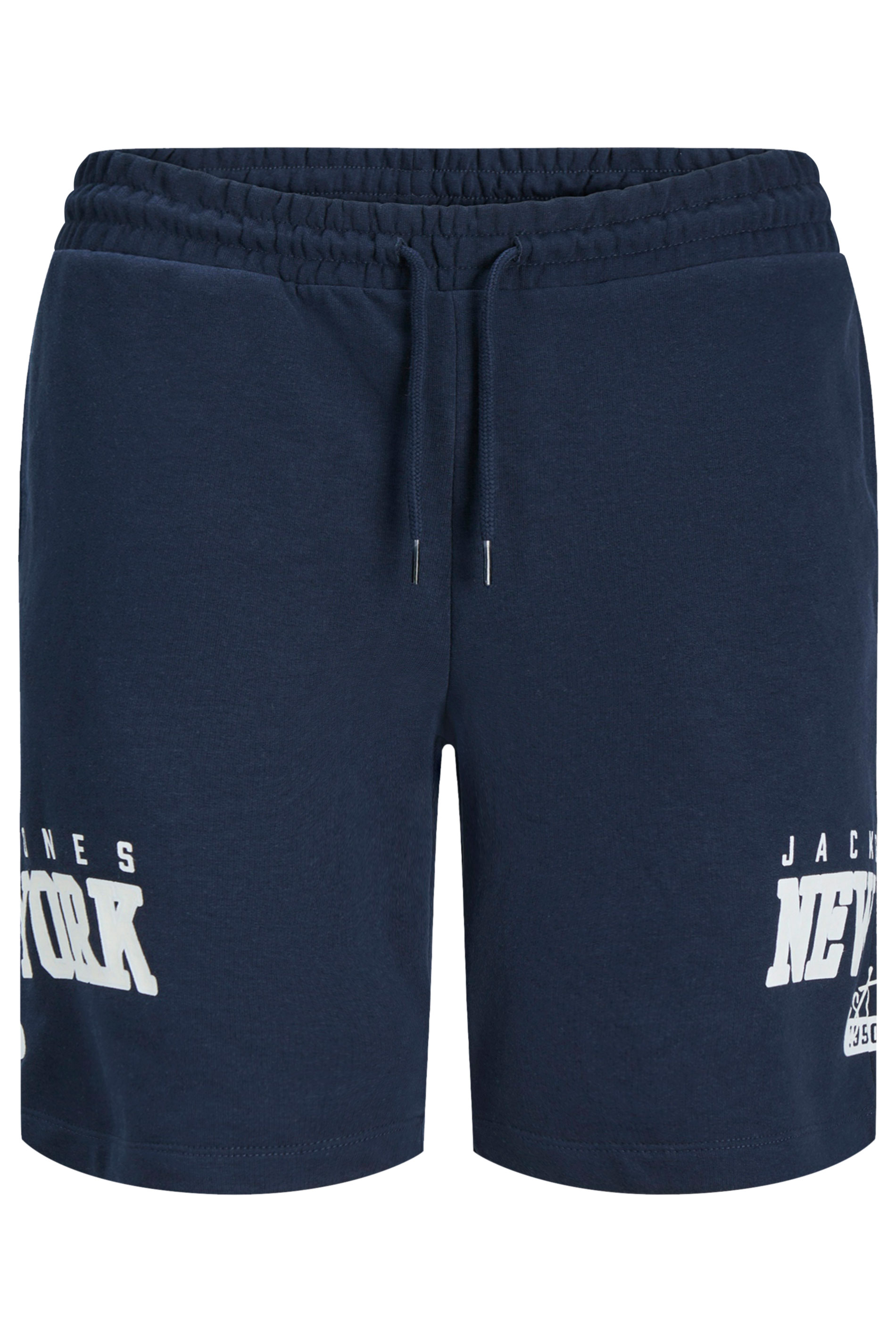 JACK & JONES Navy Blue Sweat Shorts | BadRhino 3