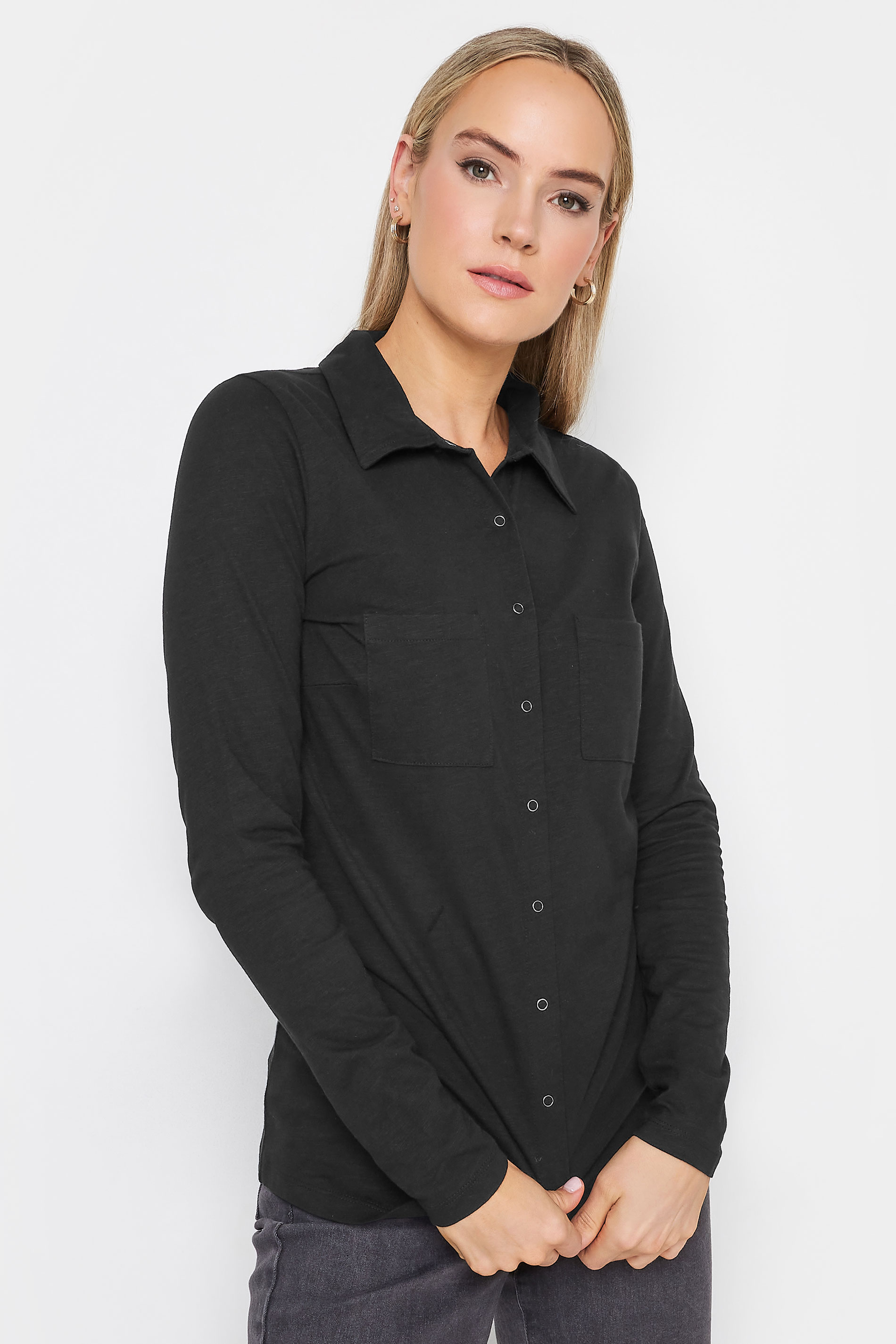 LTS Tall Women's Black Cotton Shirt | Long Tall Sally 1