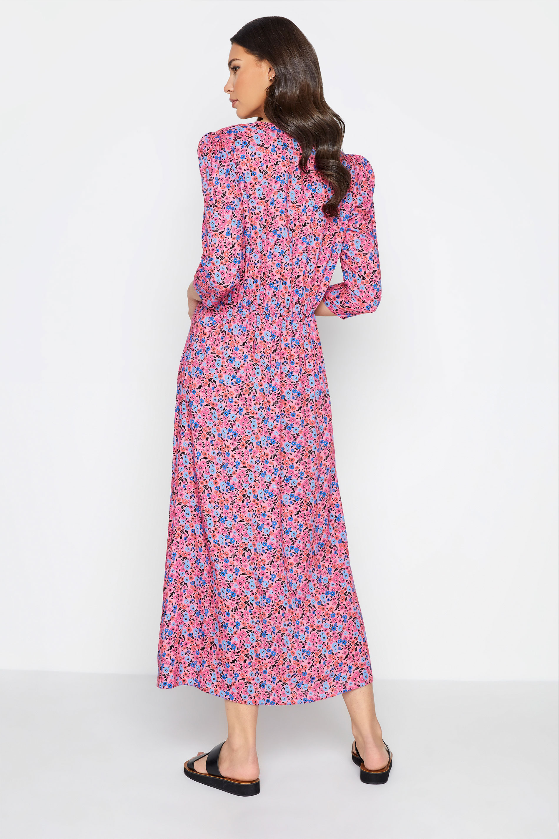 Tall Women's LTS Pink Ditsy Floral Tea Dress | Long Tall Sally 3