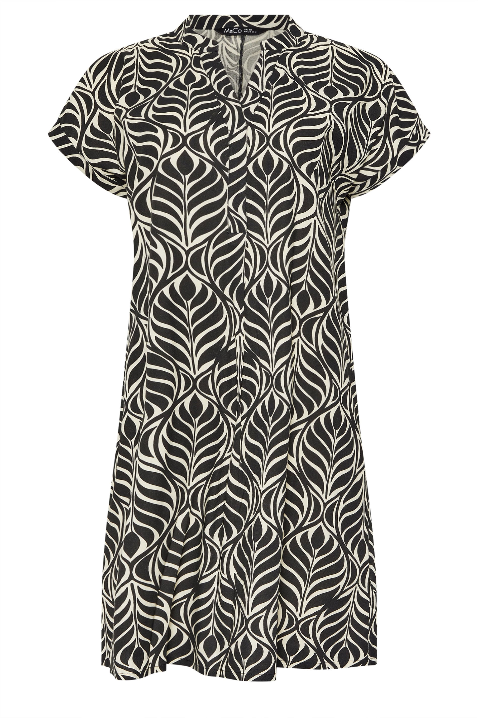 M&Co Women's Black Leaf Print Mini Dress | M&Co 6