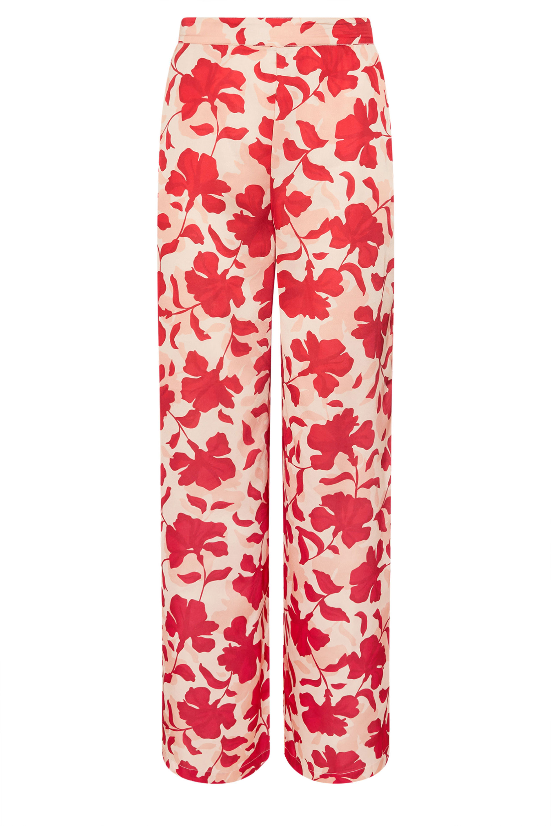 LTS Tall Women's Pink Floral Satin Wide Leg Trousers | Long Tall Sally 6