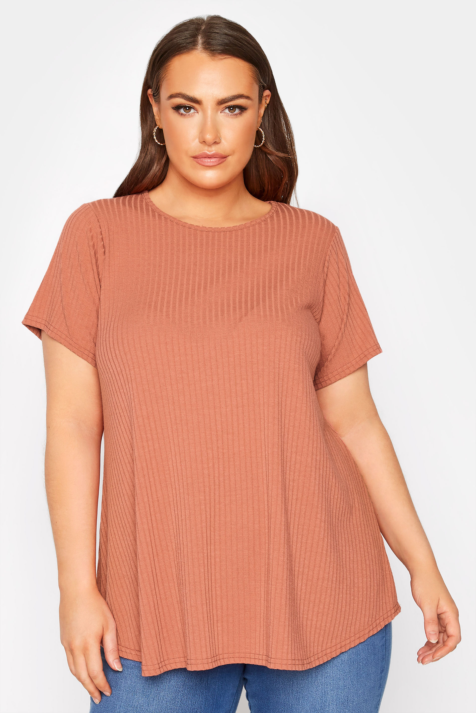 LIMITED COLLECTION Curve Rust Orange Ribbed Swing Top 1