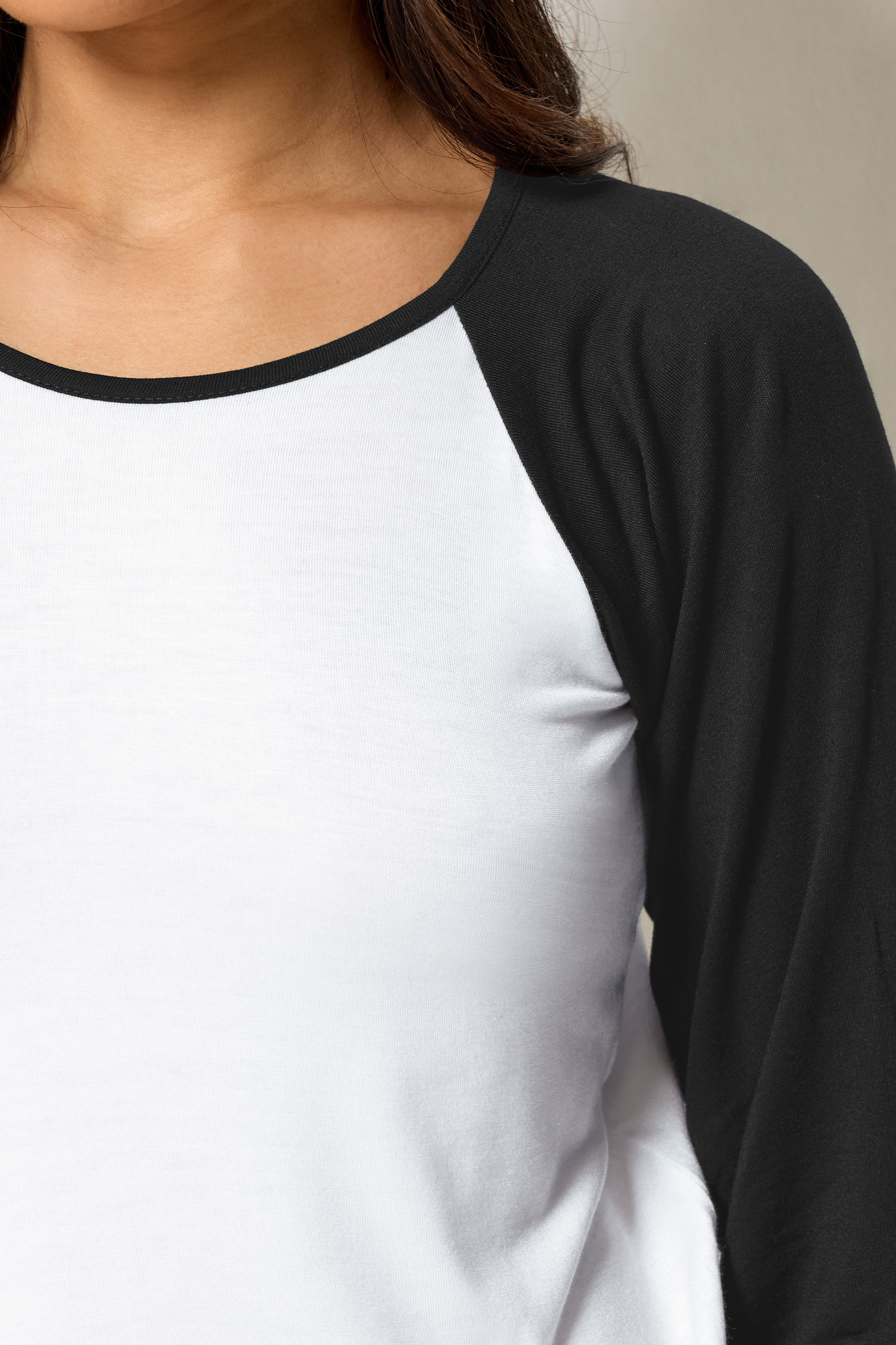 PixieGirl Petite Women's Black Contrast Sleeve T-Shirt | PixieGirl 4