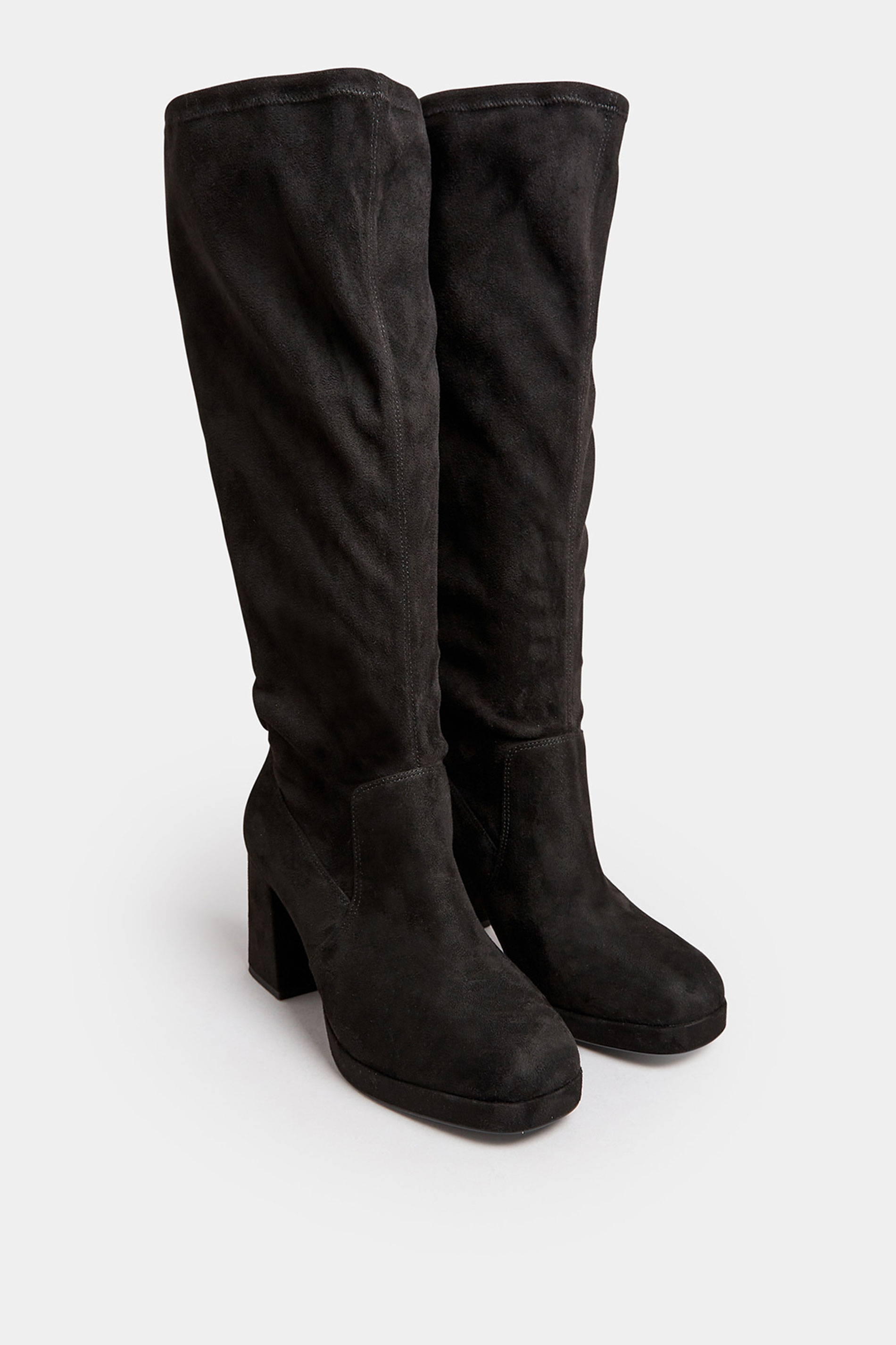 LIMITED COLLECTION Curve Black Knee High Boots In Extra Wide EEE Fit | Yours Clothing  2