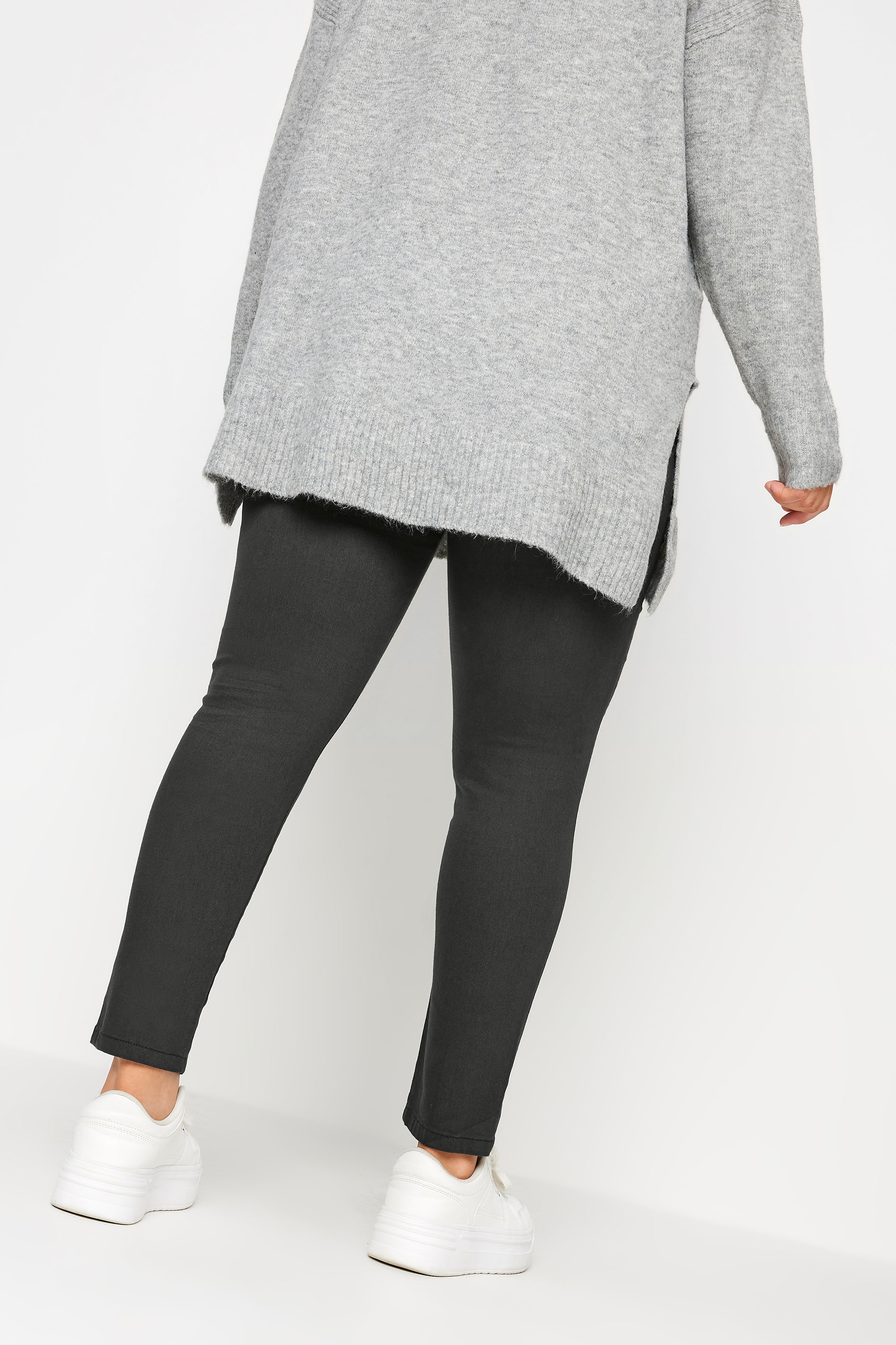 YOURS Plus Size Grey Stretch Pull On GRACE Jeggings | Yours Clothing 3