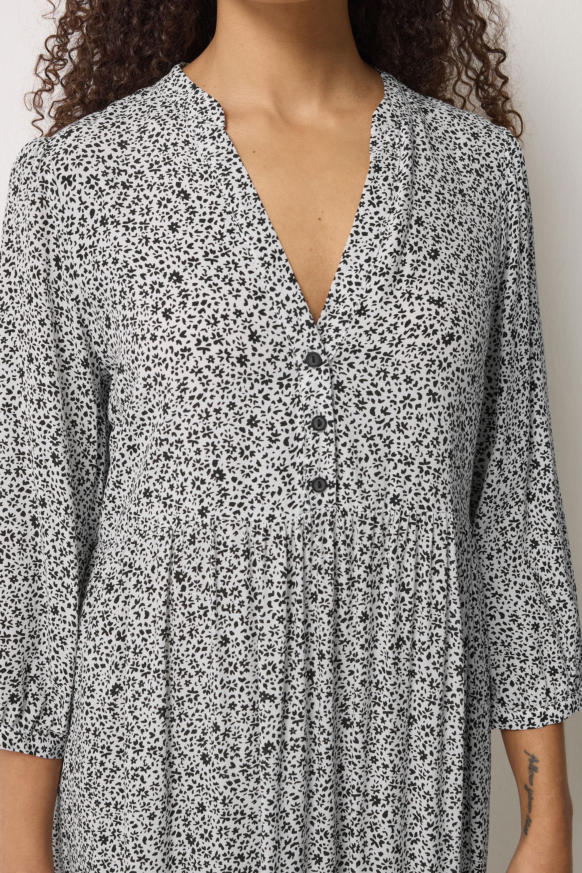 M&Co White Ditsy Floral Tiered Maxi Dress | M&Co 4