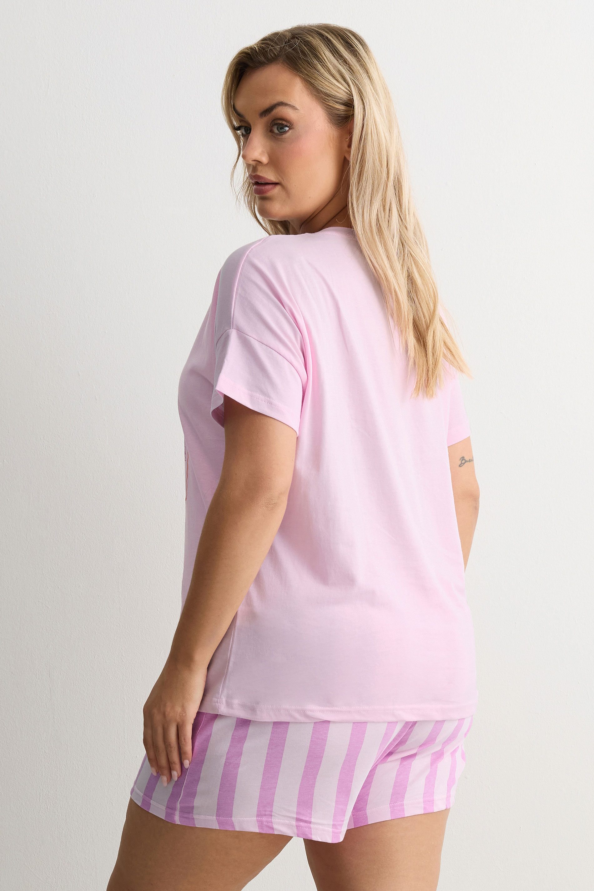 YOURS Plus Size Pink 'Seas The Day' Pyjama Set | Yours Clothing 2