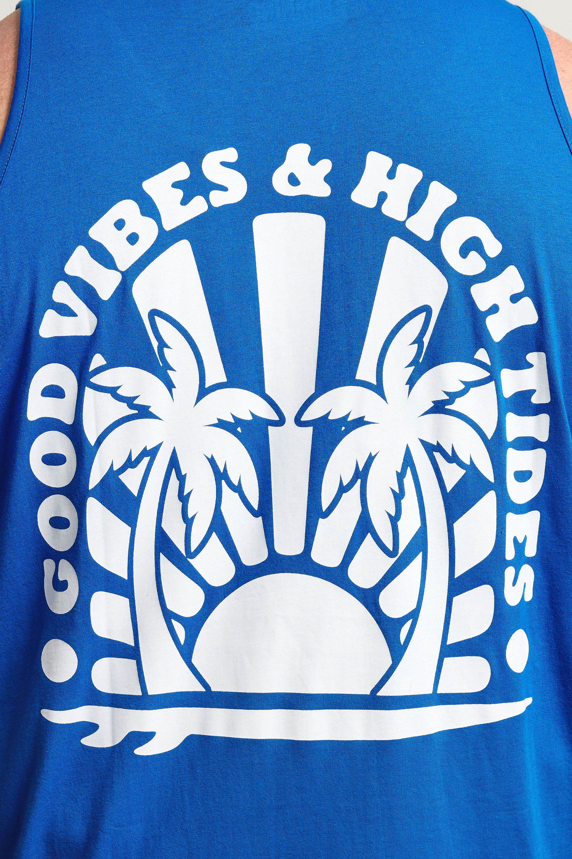 BadRhino Big & Tall Blue 'Good Vibes High Tides' Vest Top | BadRhino 6