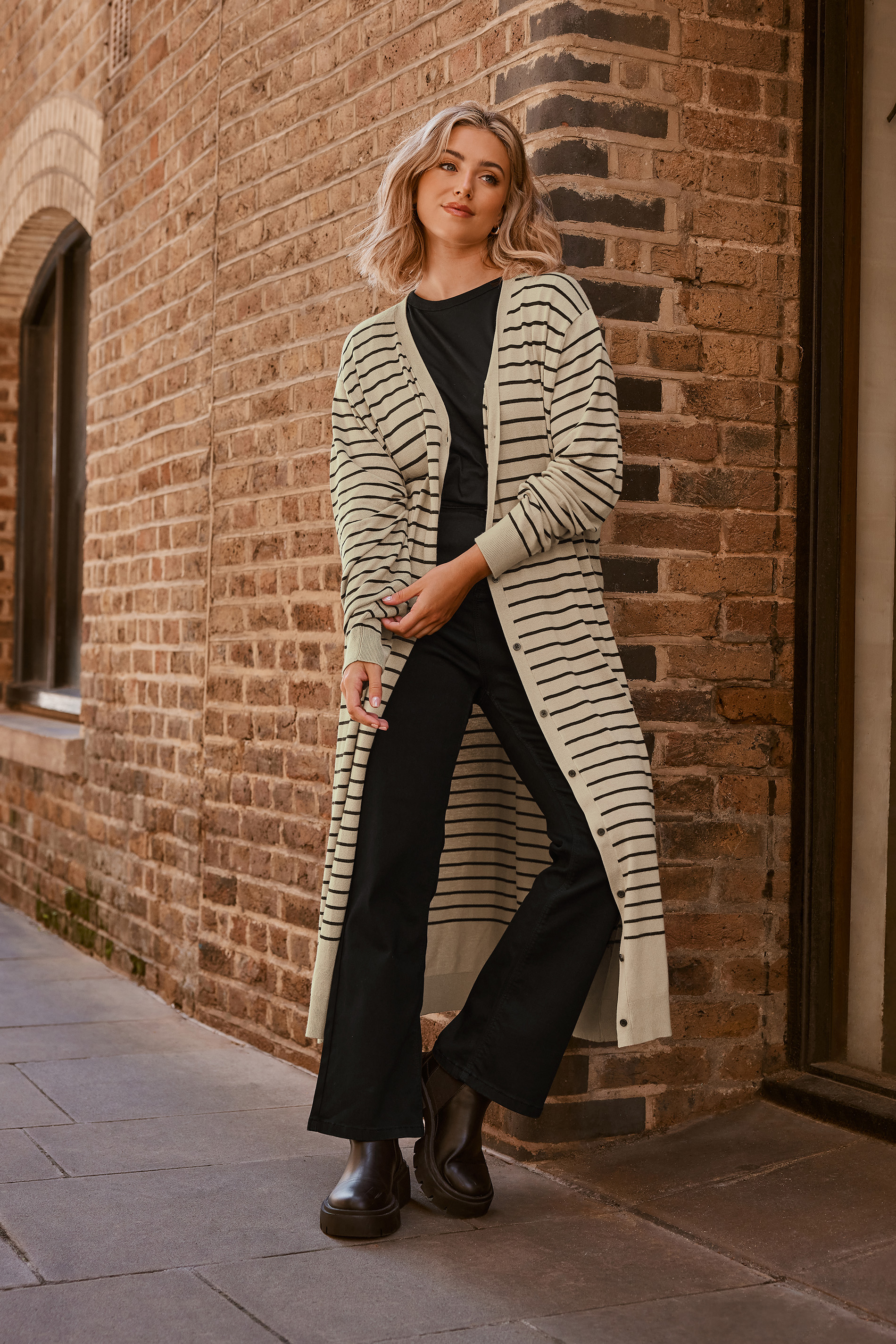 Product Video For YOURS Plus Size Beige Brown Stripe Print Maxi Cardigan | Yours Clothing 1