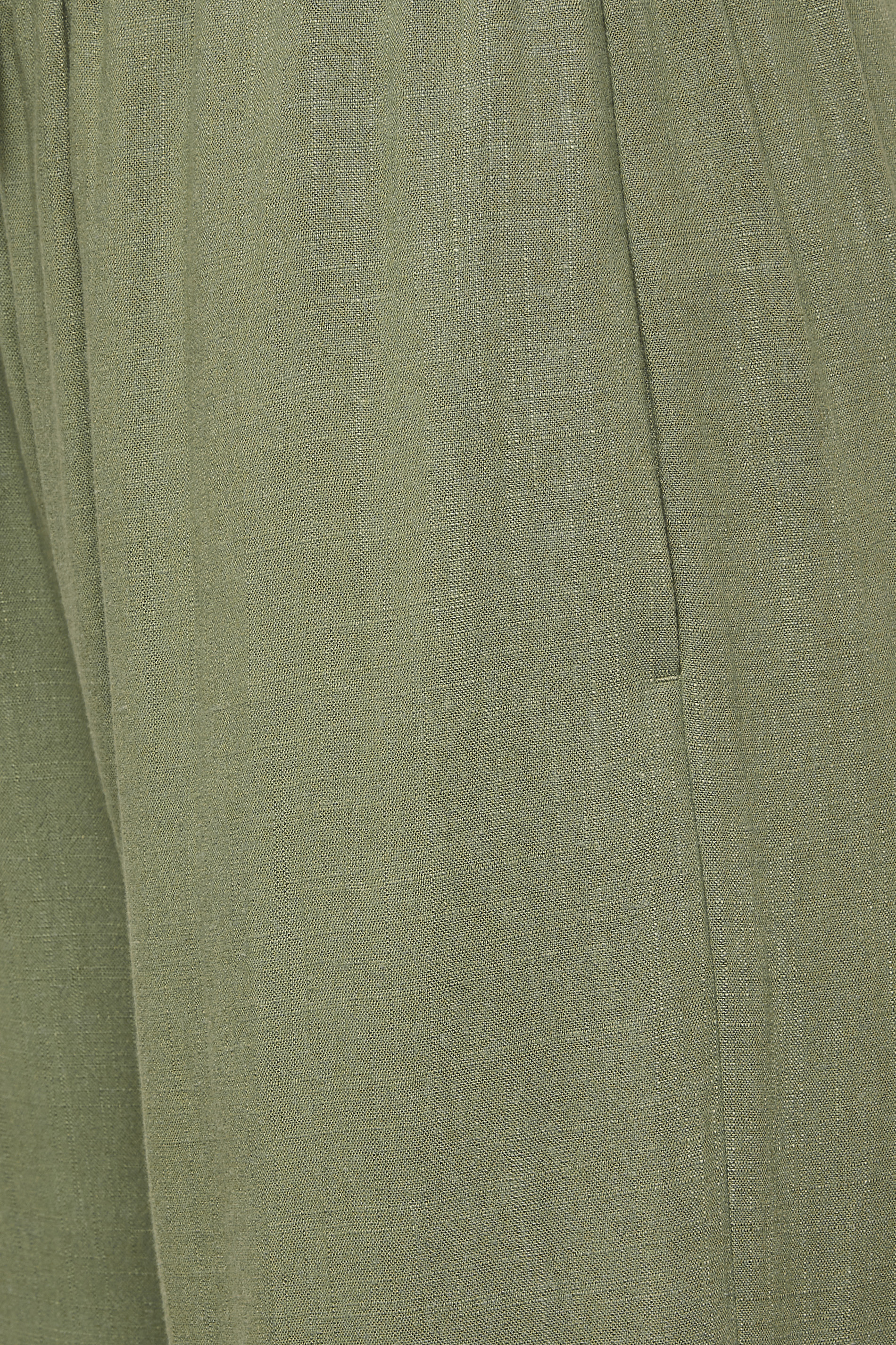 LTS Tall Women's Khaki Green Wide Leg Cropped Linen Look Trousers | Long Tall Sally  3