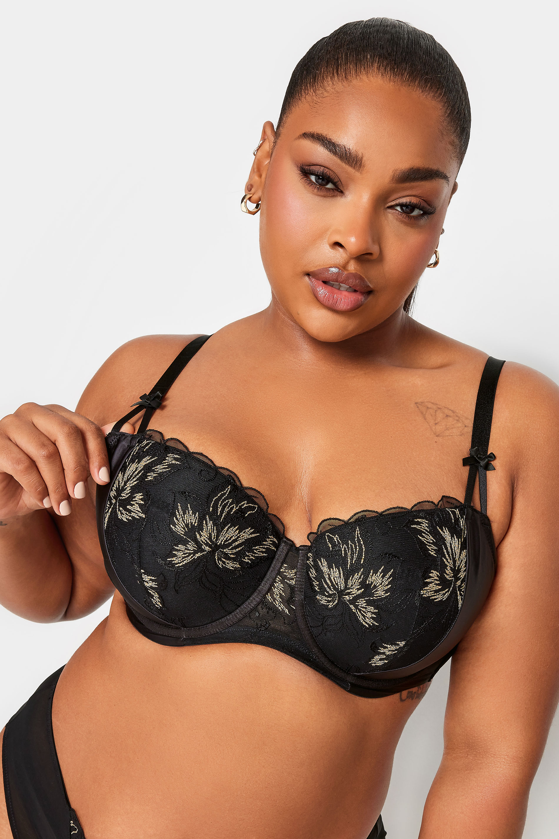 YOURS Black Non-Padded Lace Bra