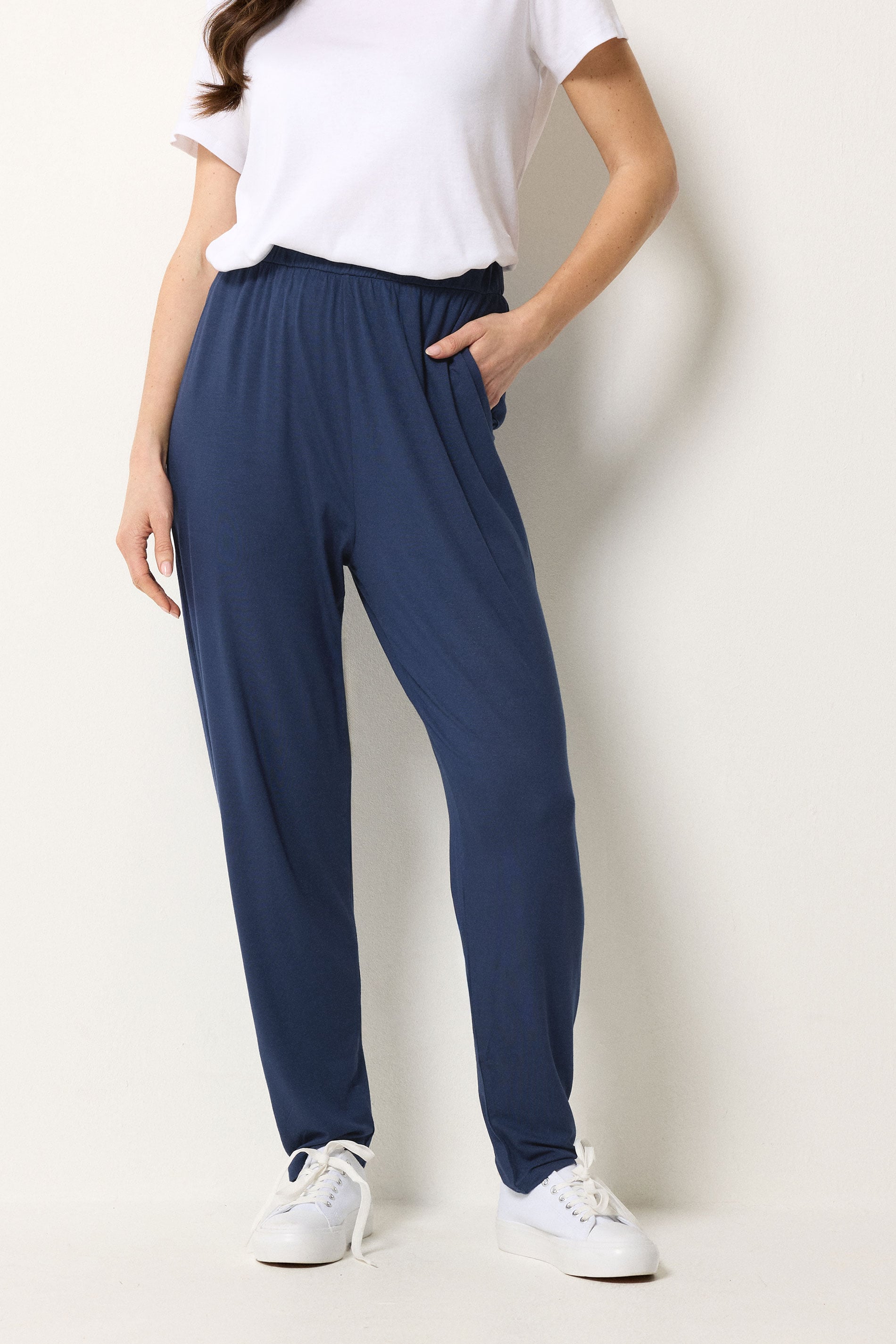 M&Co Navy Blue Hareem Trousers | M&Co 1