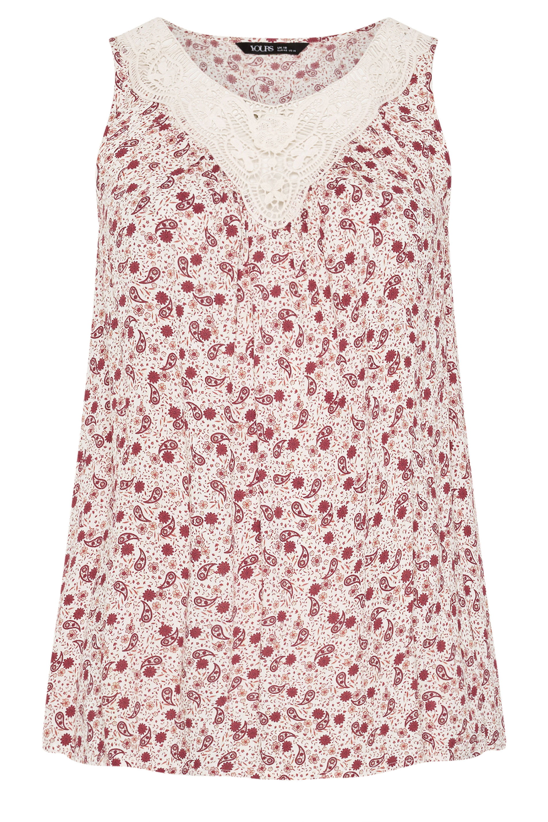 YOURS Plus Size Red Paisley Vest Top | Yours Clothing 6