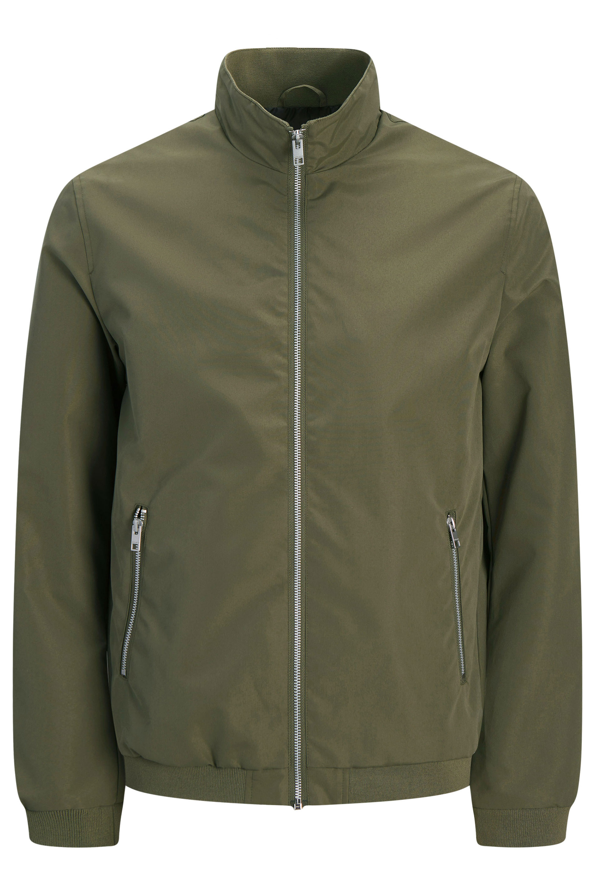JACK & JONES Big & Tall Olive Green Harrington Bomber Jacket | BadRhino 2