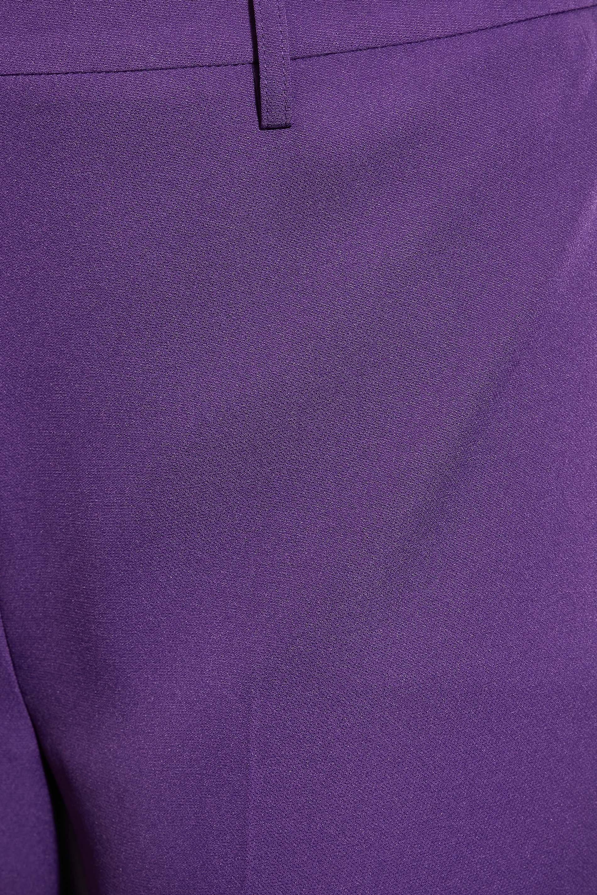 Plus Size Purple Split Hem Flared Trousers | Yours Clothing 3