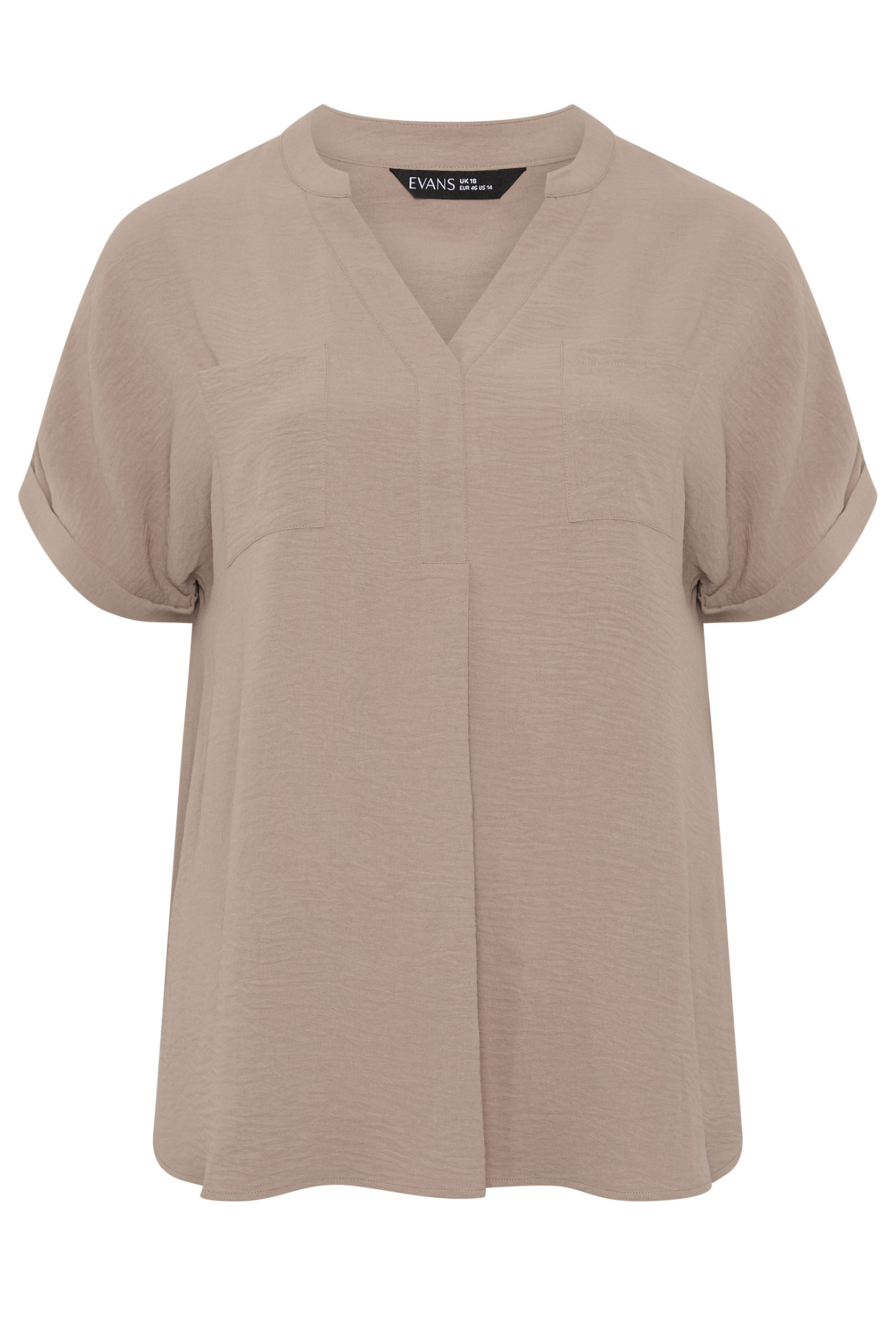 EVANS Plus Size Mocha Brown Overhead Utility Shirt | Evans 5