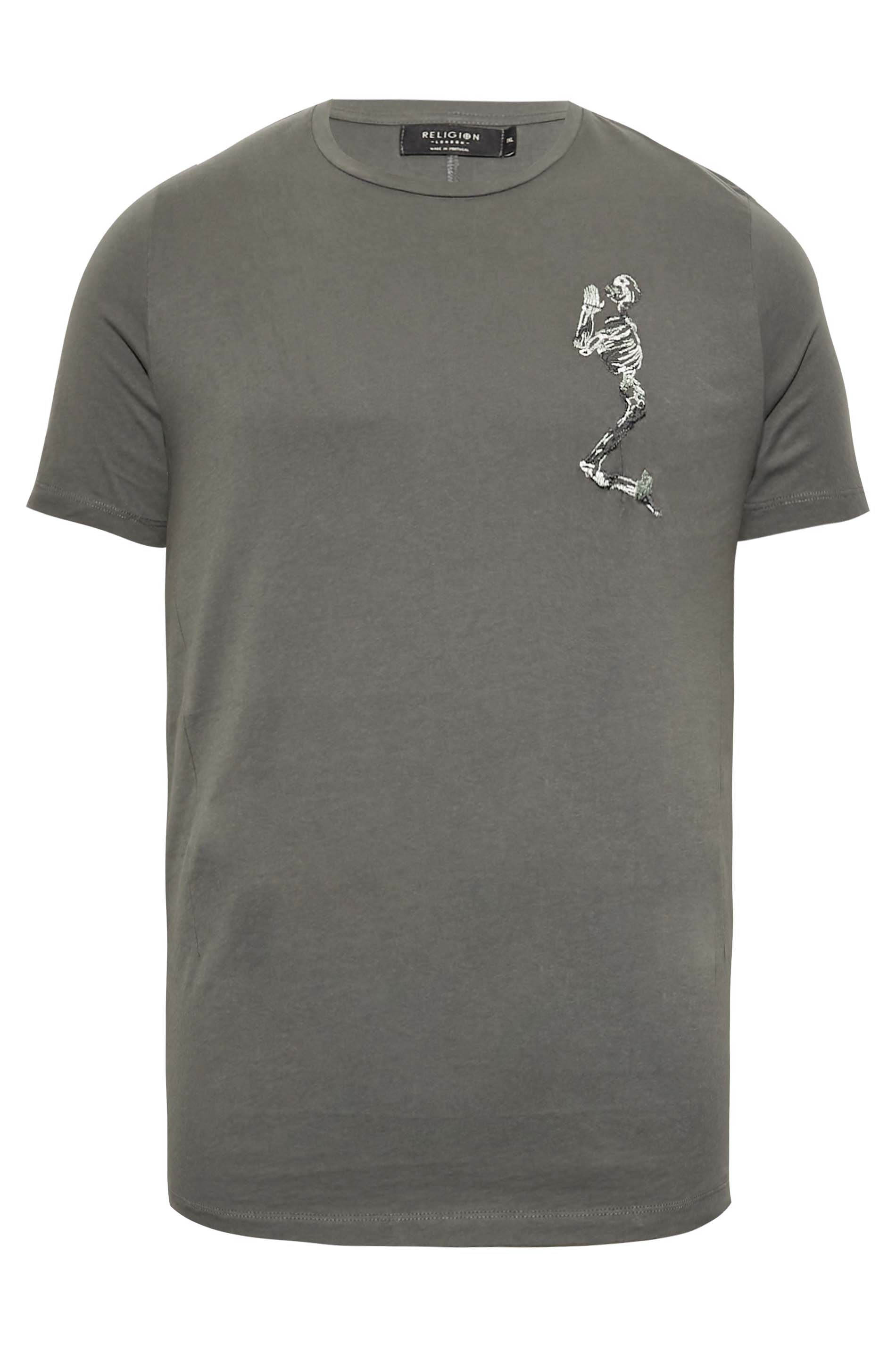 RELIGION Big & Tall Charcoal Grey Embroidered Logo T-Shirt | BadRhino 3