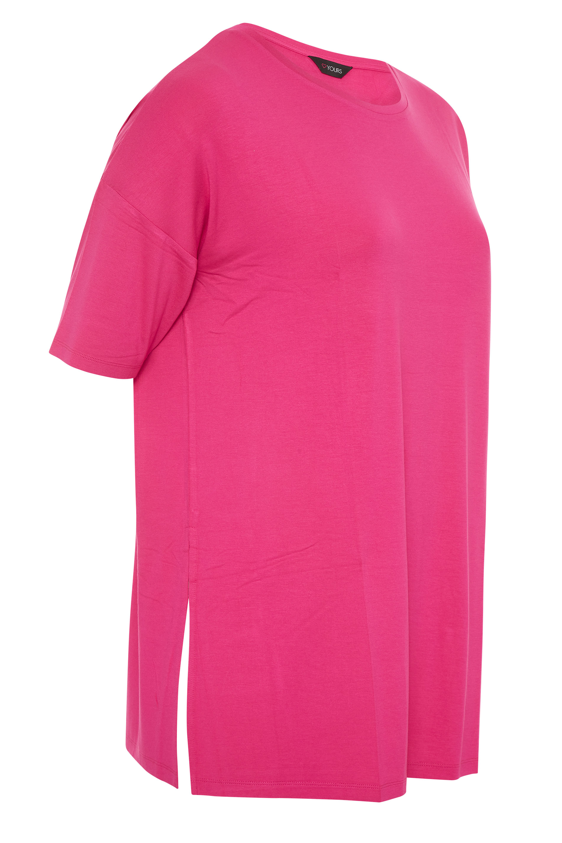 Hot Pink Oversized T-Shirt | Yours Clothing