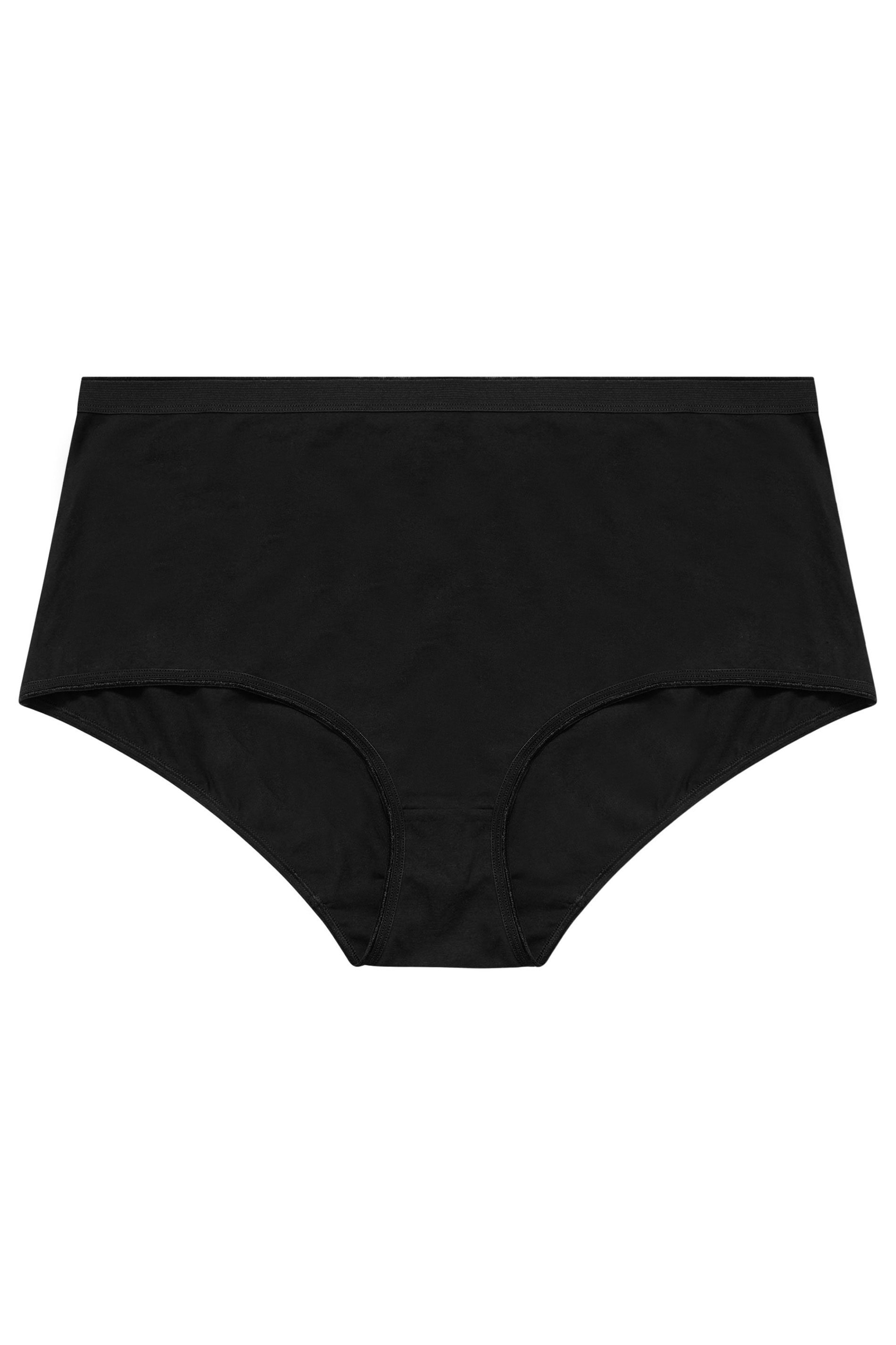YOURS 4 PACK Plus Size Black Cotton Stretch Full Briefs | Yours Clothing