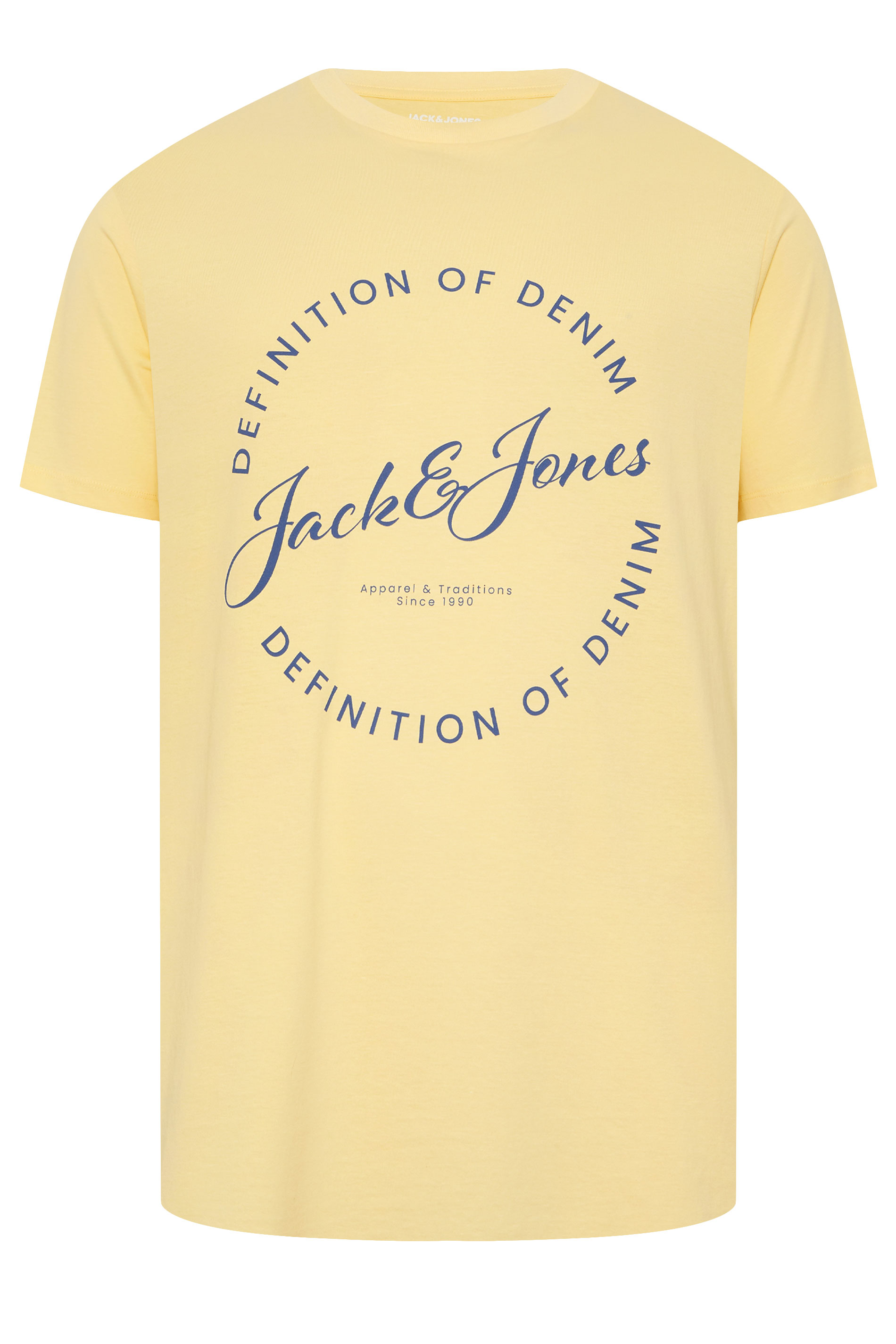 JACK & JONES Big & Tall Sunlight Yellow Circle Logo Print T-Shirt | BadRhino 2