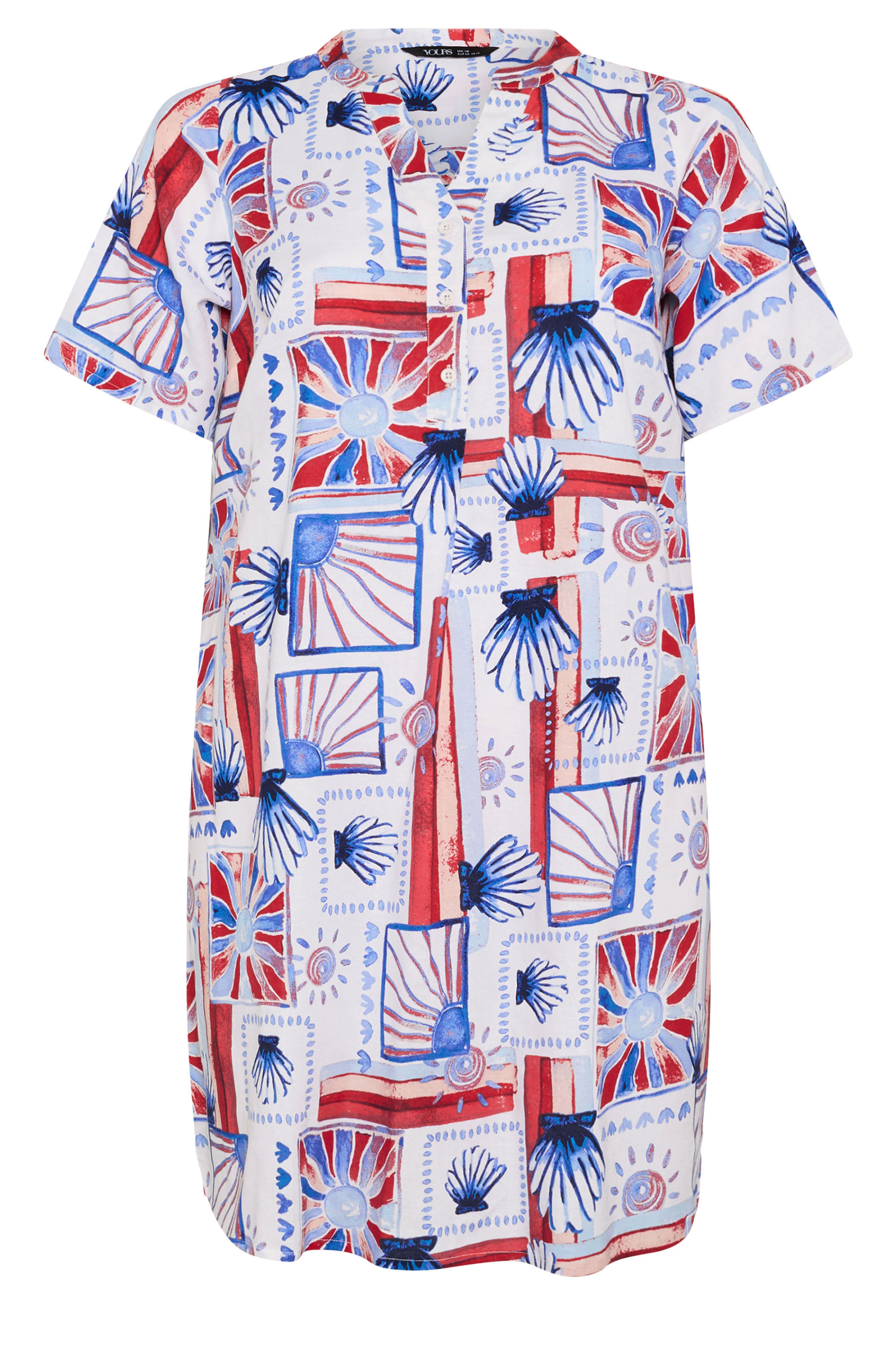 YOURS Plus Size White Shell Pleat Front Dress | Yours Clothing 5