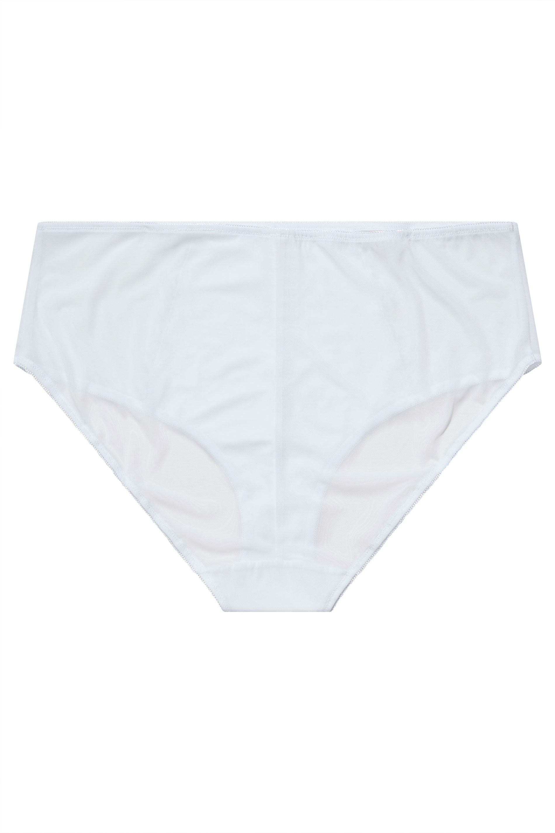 Plus Size White Lace Full Mid Rise Full Briefs | Yours Clothing  3