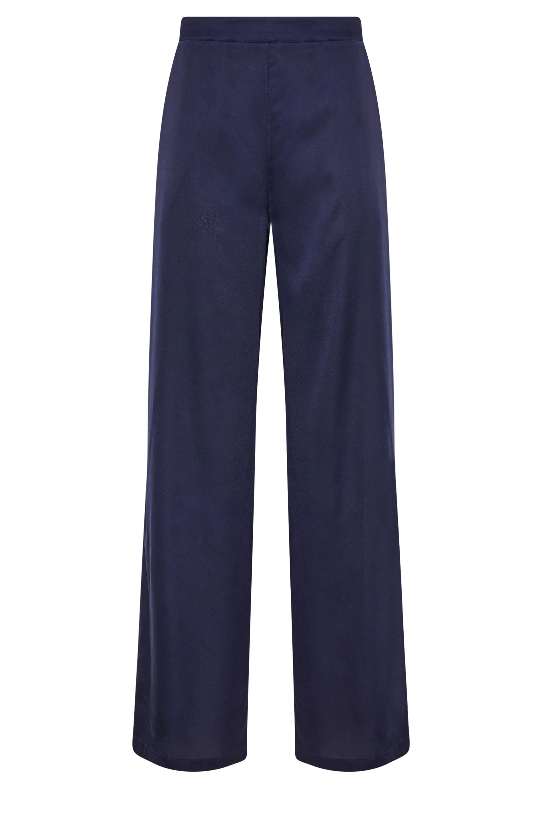 LTS Tall Women's Navy Blue Satin Wide Leg Trousers | Long Tall Sally 6