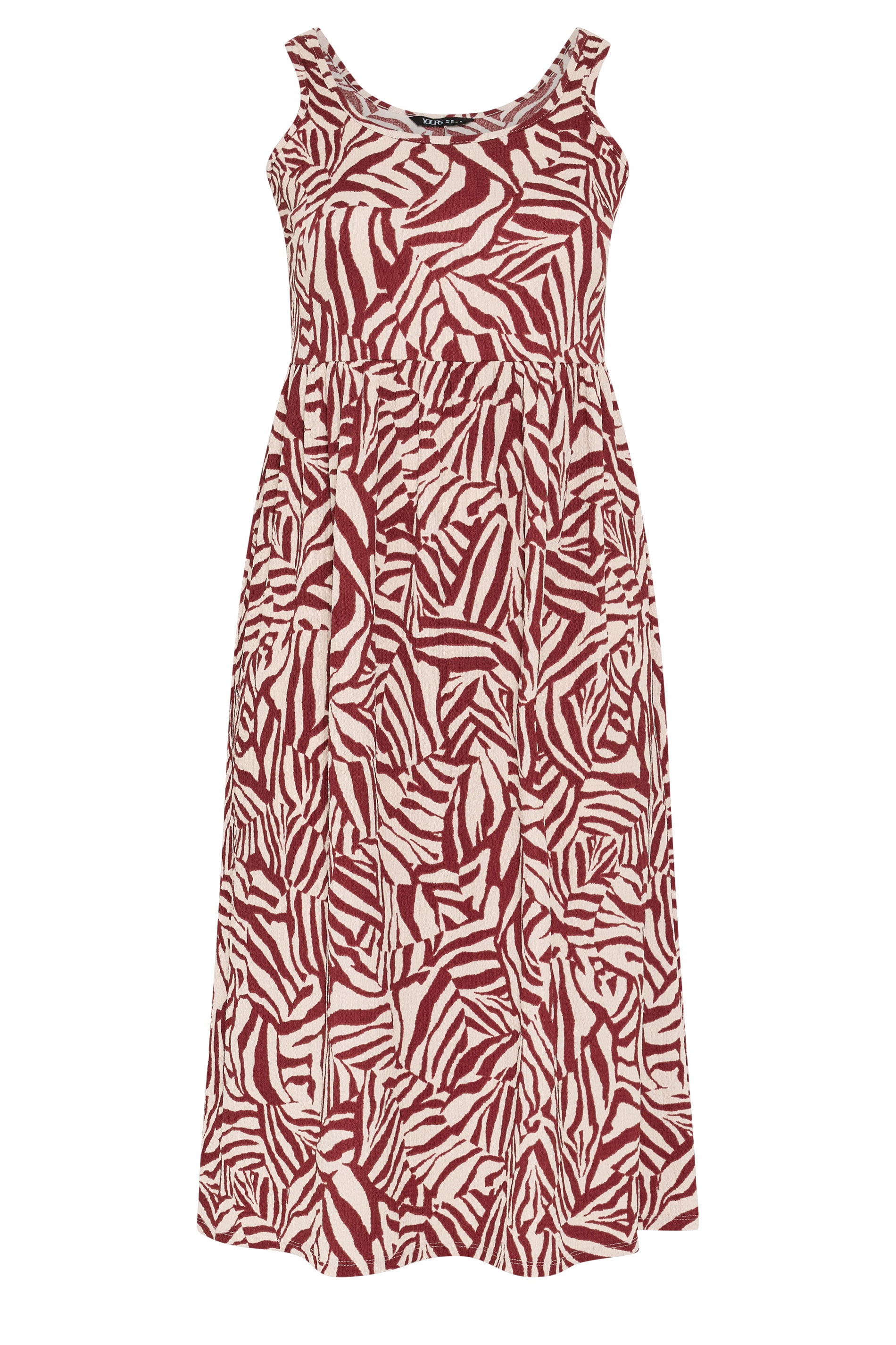 YOURS Plus Size Orange Zebra Textured Smock Dress | Yours Clothing 5