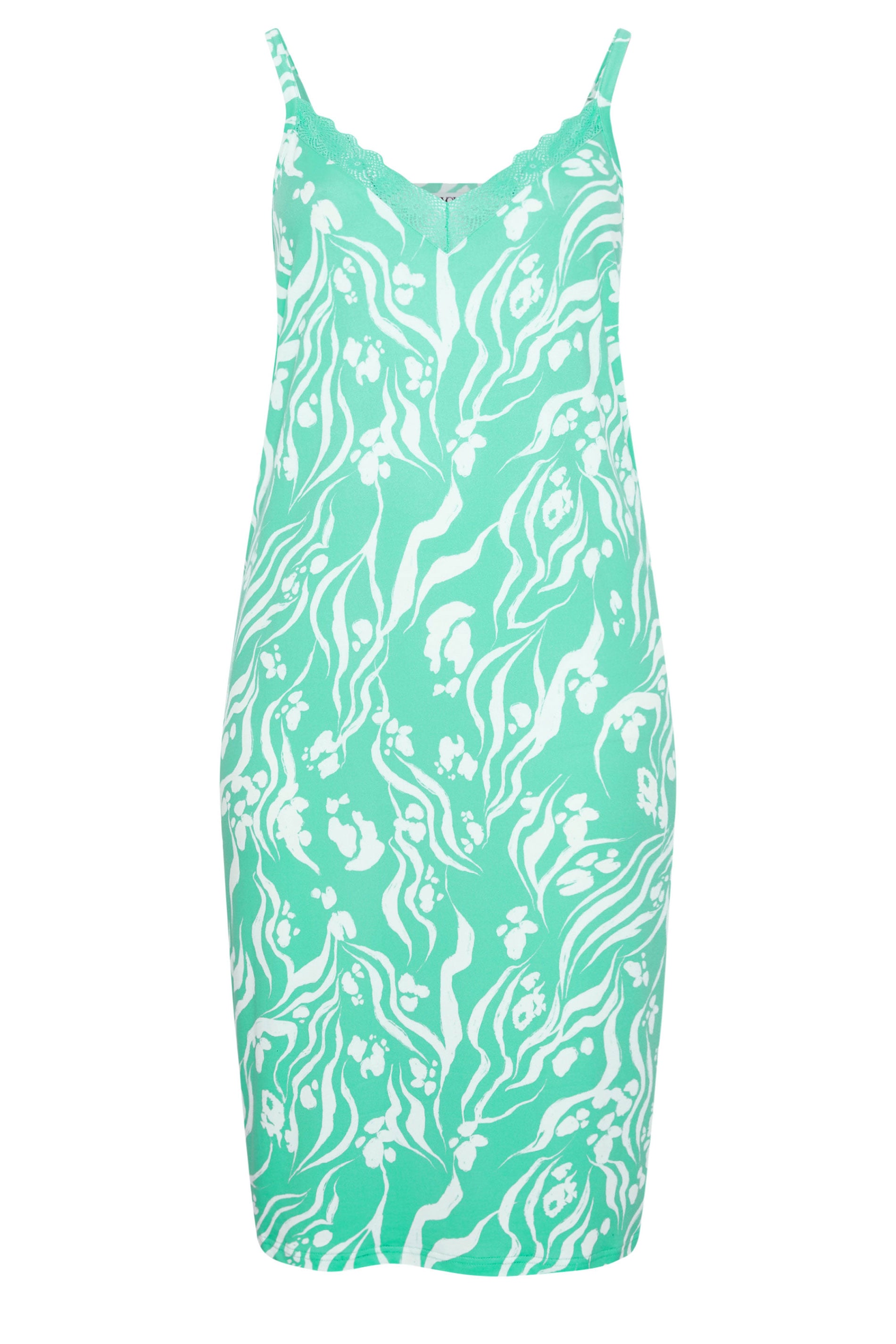 YOURS Plus Size Green Abstract Soft Touch Chemise Nightdress | Yours Clothing 5