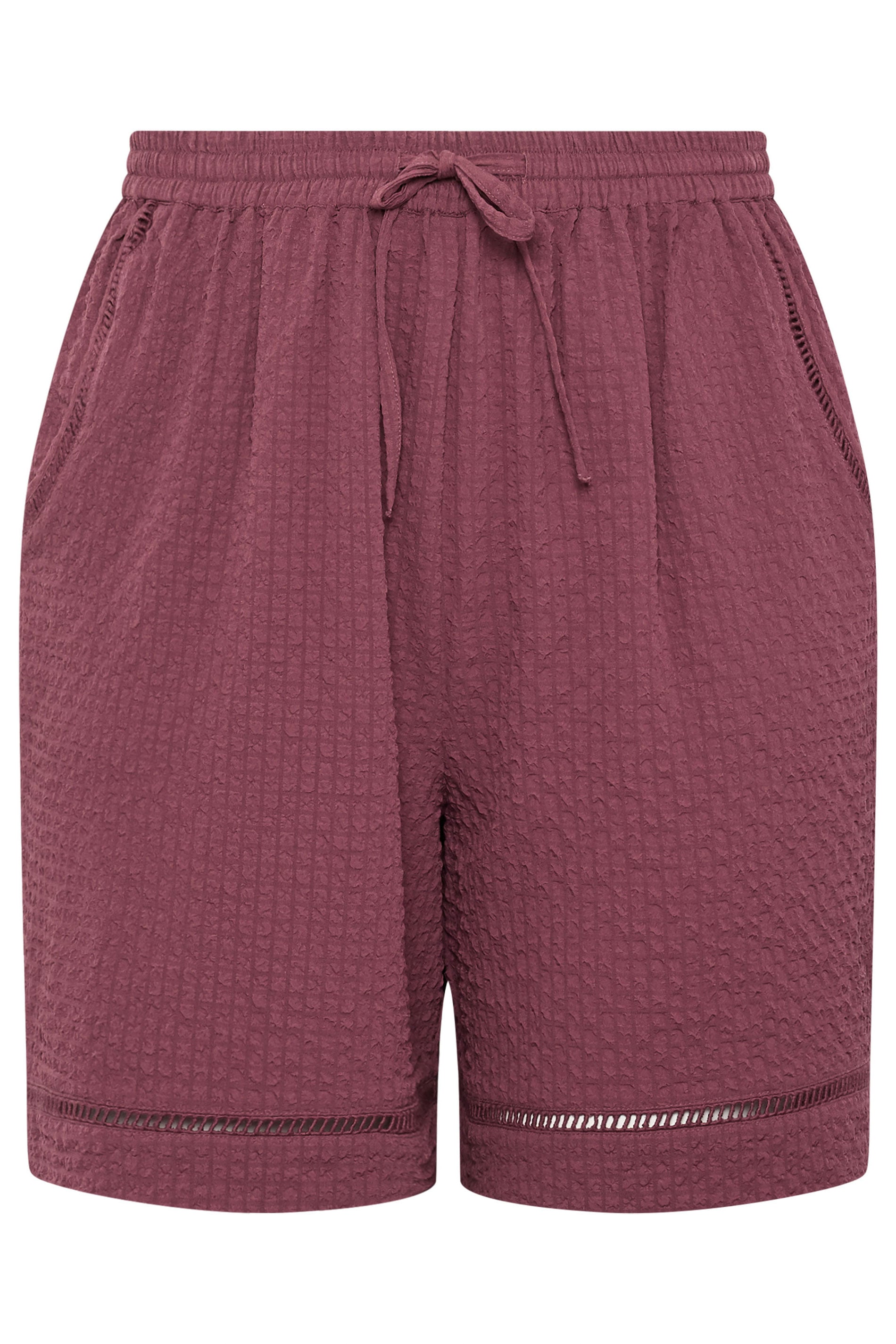 YOURS Plus Size Pink Ladder Detail Shorts | Yours Clothing 5