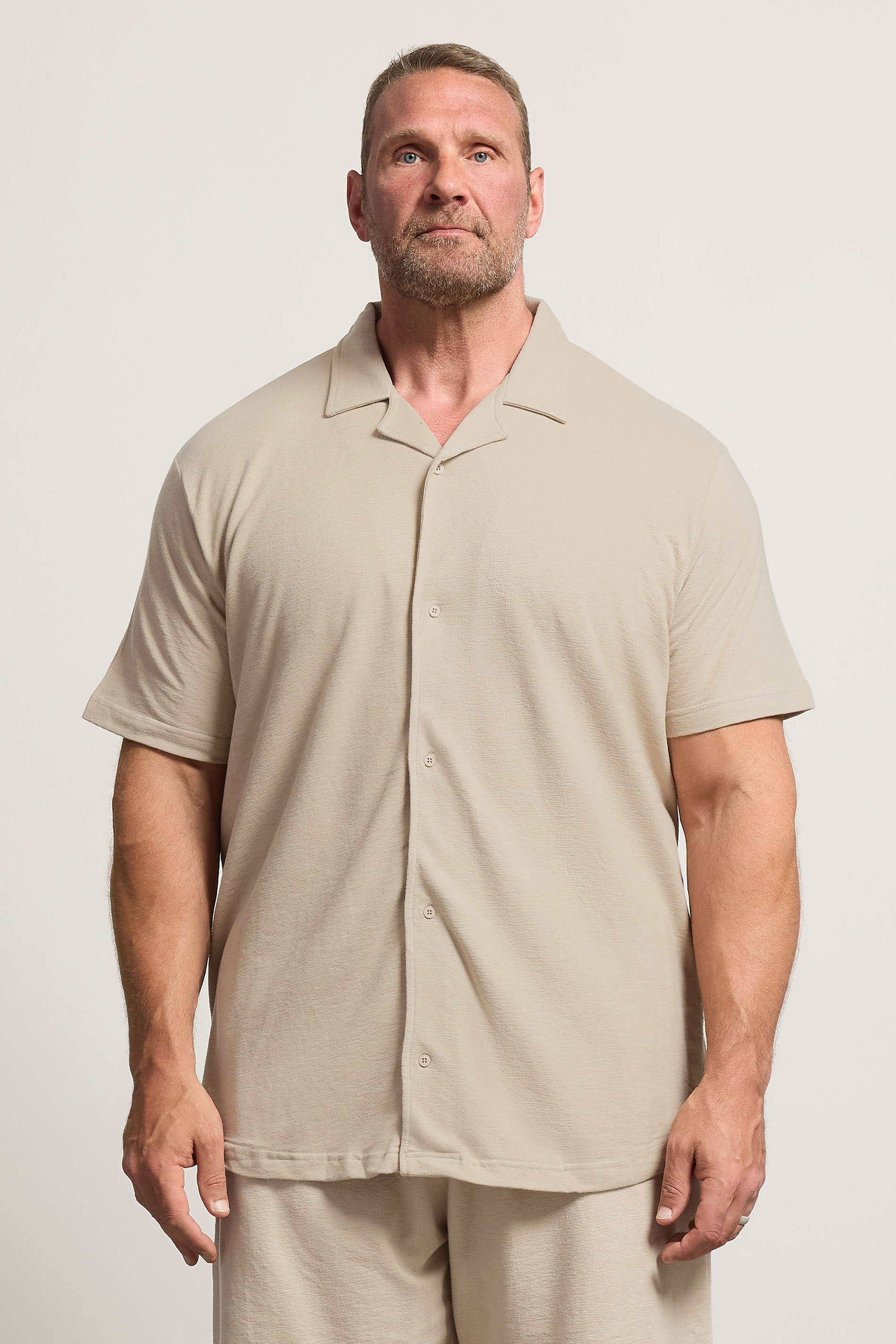 BadRhino Big & Tall Stone Brown Revere Jersey Shirt | BadRhino 1