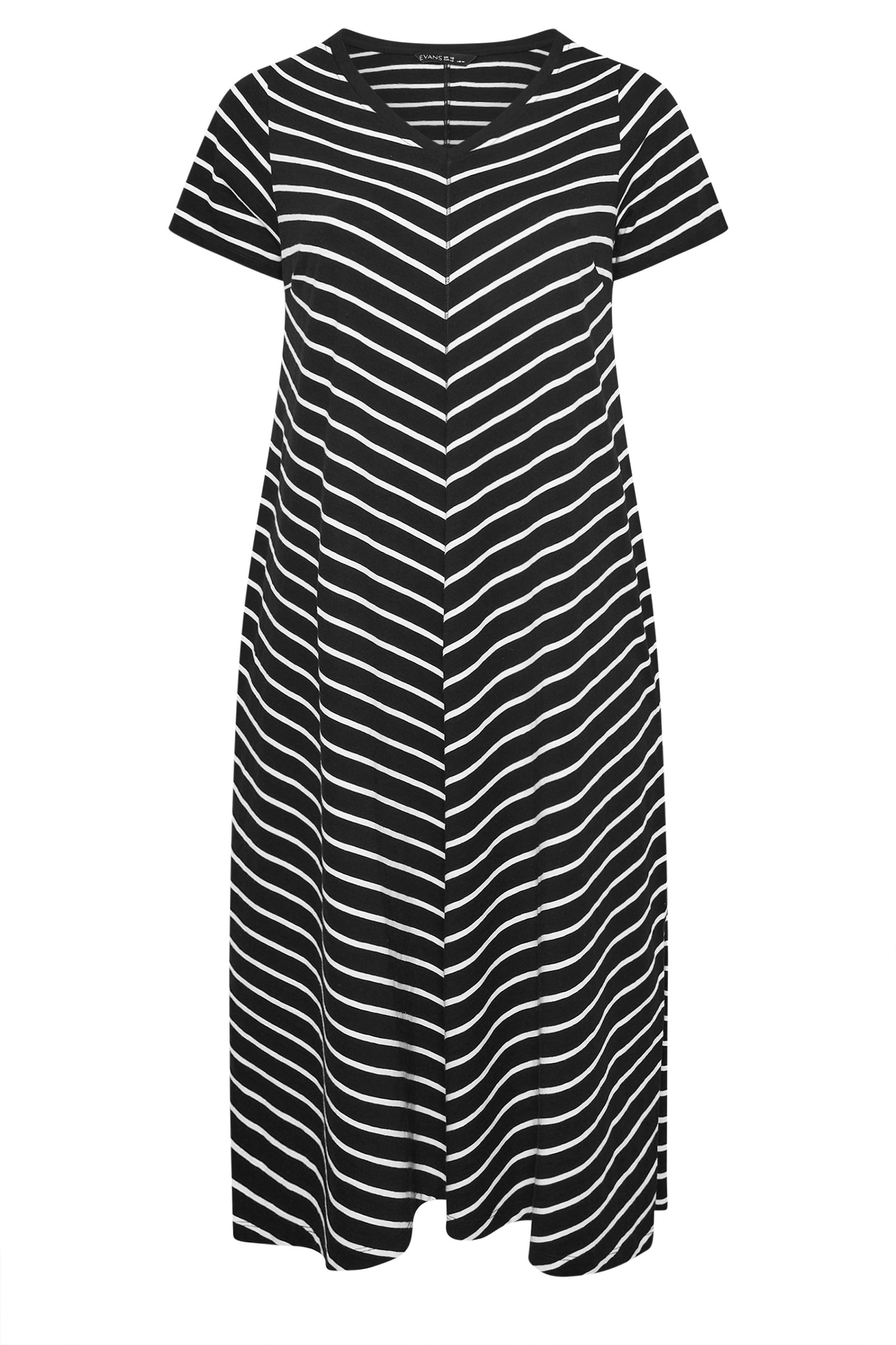 EVANS Plus Size 2 Pack Black & Khaki Green Cotton Dresses | Evans 8