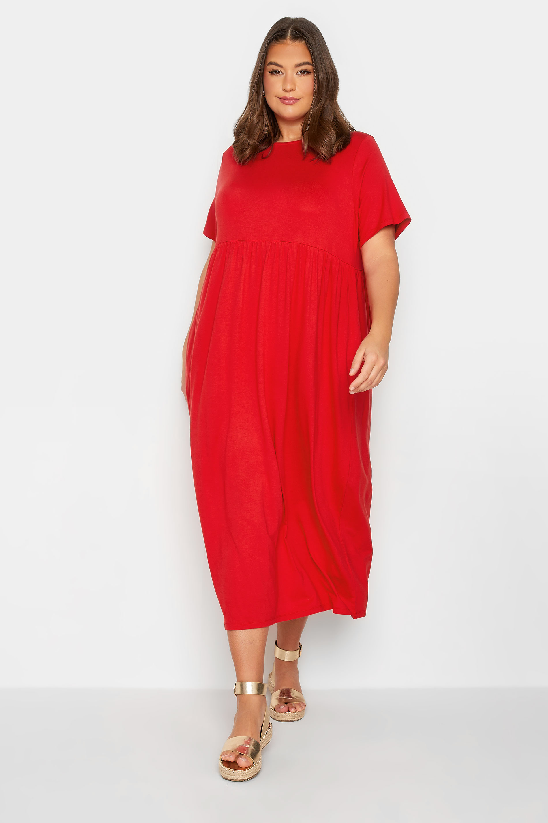 LIMITED COLLECTION Plus Size Red Pocket Maxi Dress | Yours Clothing 2