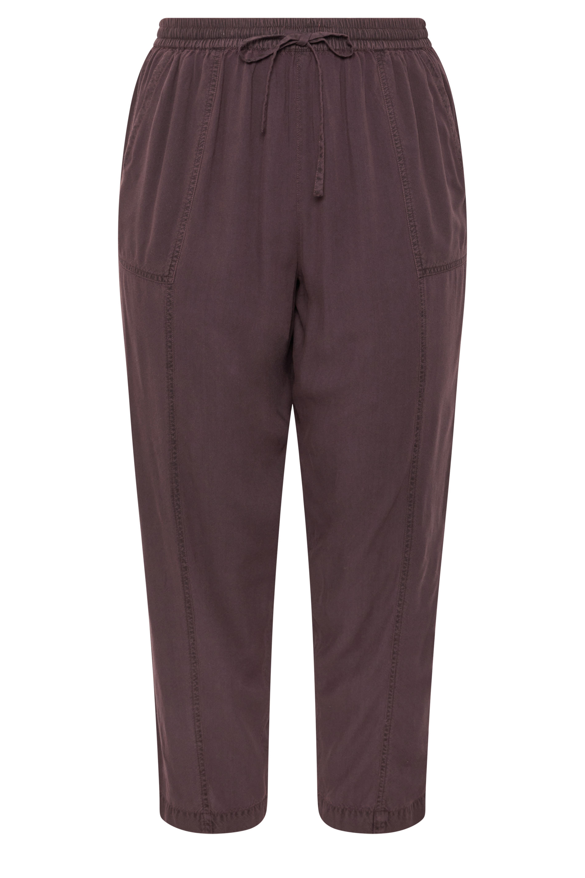 YOURS Plus Size Purple Chambray Barrel Trousers | Yours Clothing 5