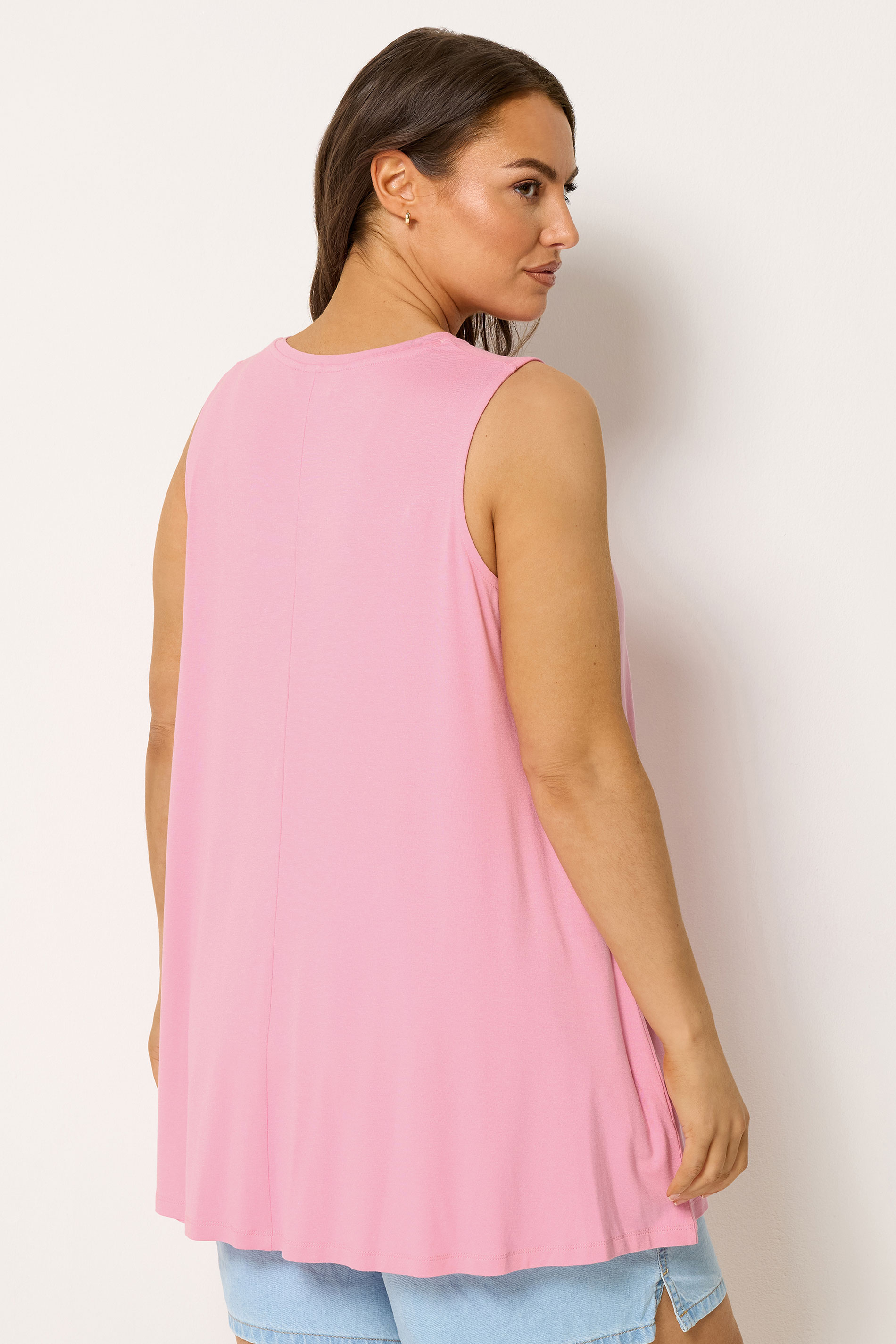 YOURS Plus Size Bright Pink Pleat Front Vest Top | Yours Clothing 2