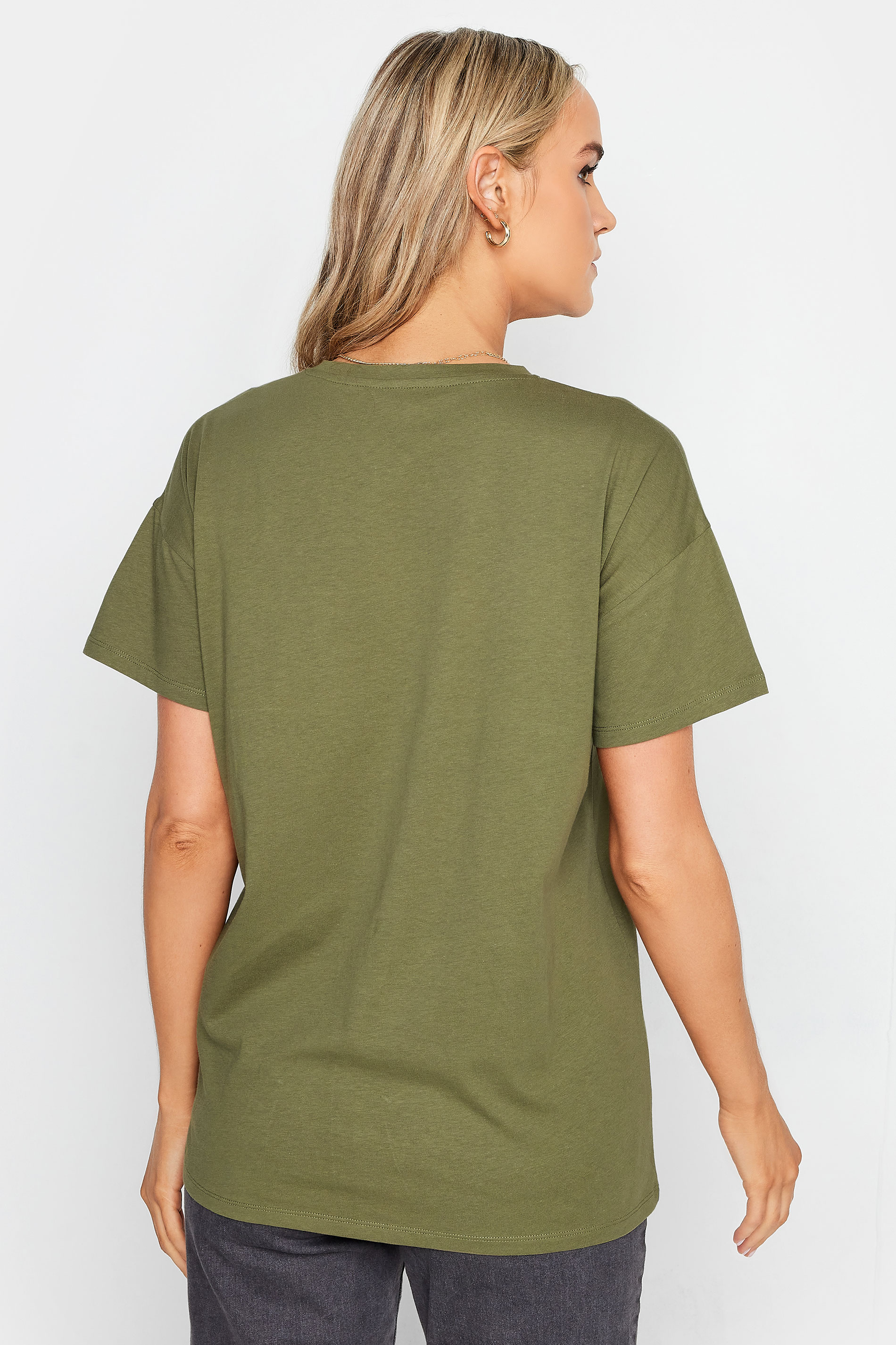 LTS Tall Khaki Green Utility Pocket Cotton T-Shirt | Long Tall Sally 3