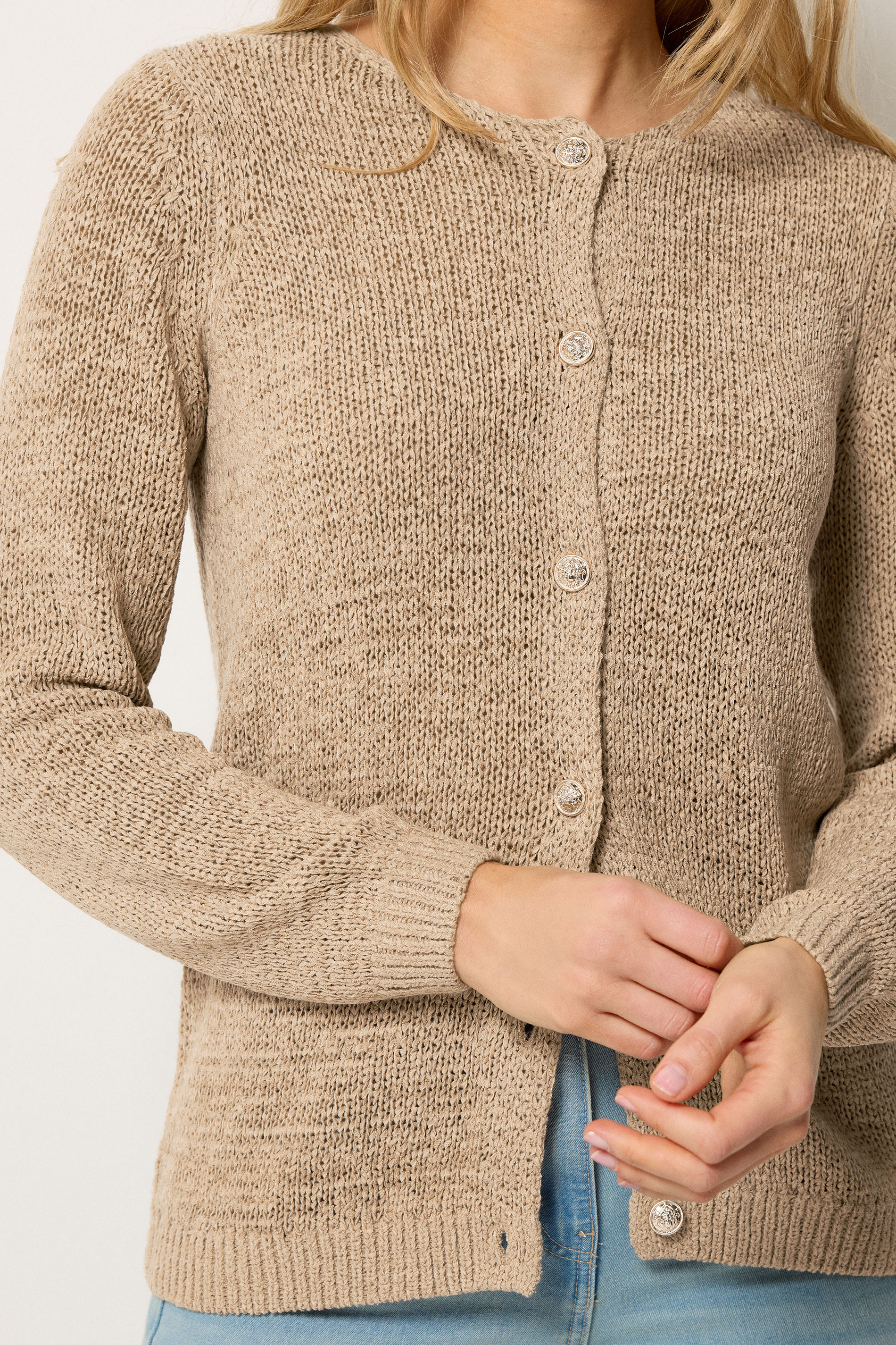LTS Tall Women's Natural Brown Knitted Cardigan | Long Tall Sally 5
