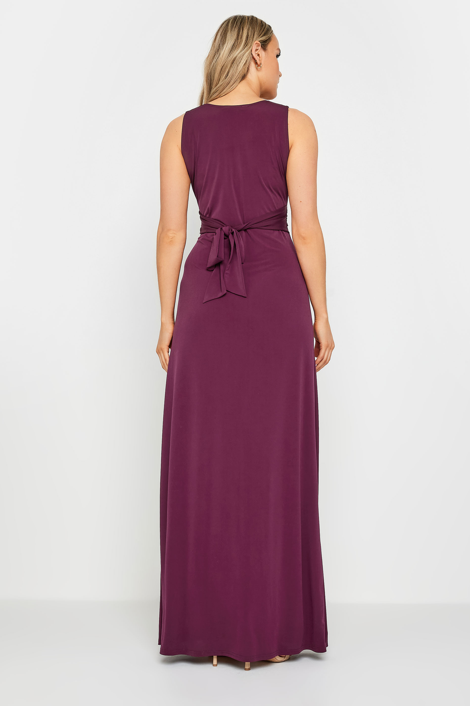 LTS Tall Womens Wine Red Knot Front Maxi Dress | Long Tall Sally 3