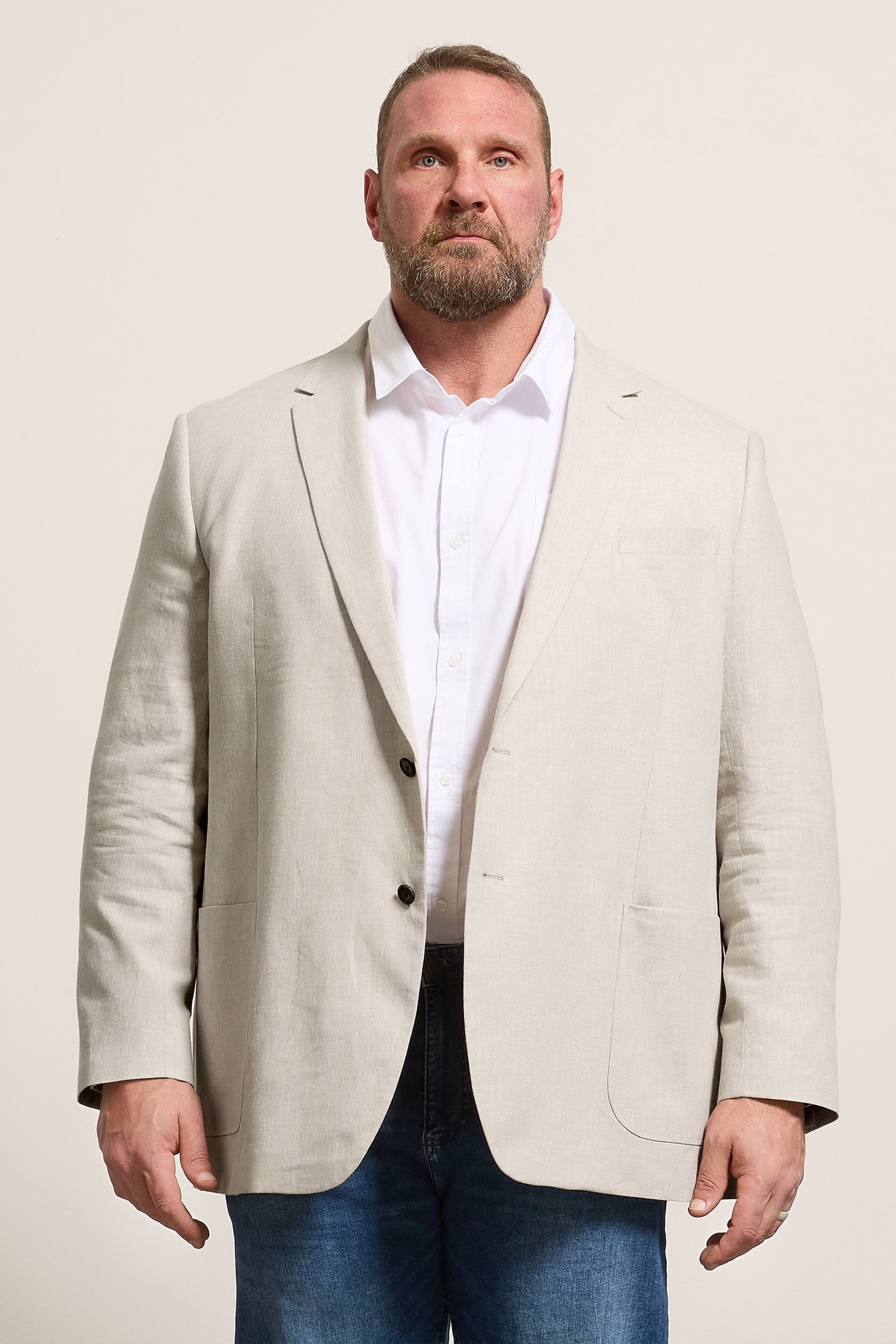 BadRhino Tailoring Big & Tall Oatmeal Brown Linen Suit Jacket | BadRhino 2