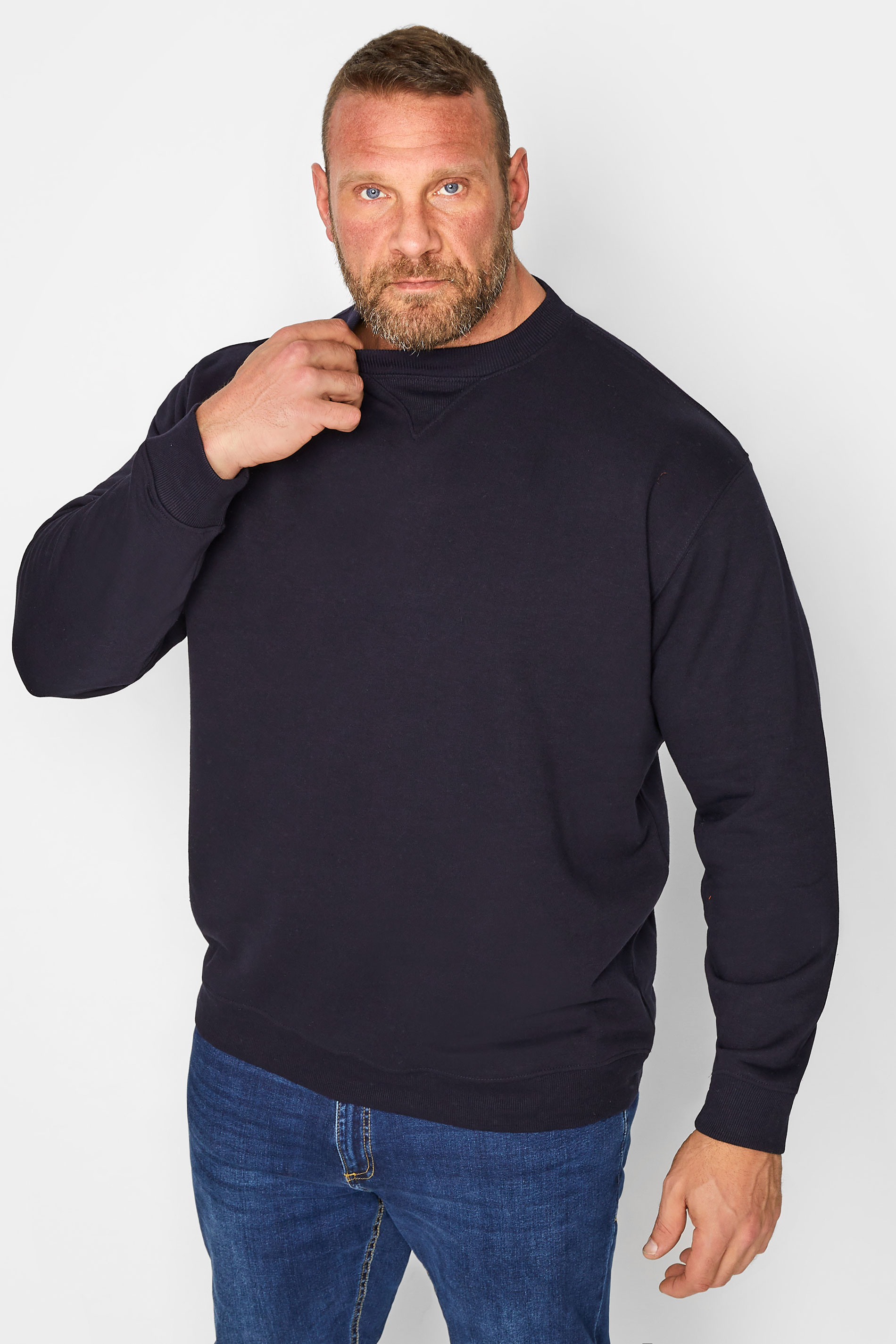 D555 Big & Tall Navy Blue Rockford Sweatshirt | BadRhino 1