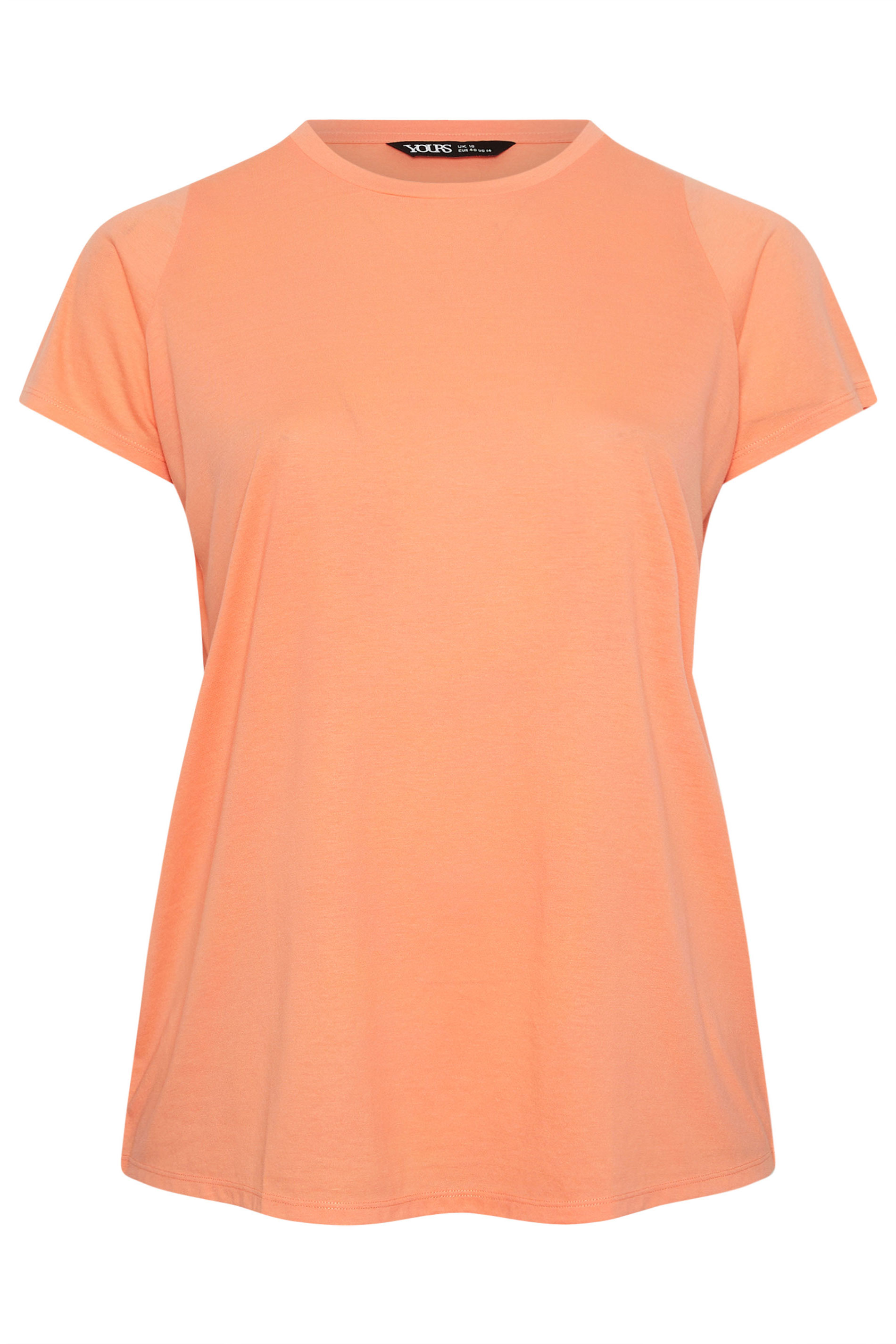 YOURS Plus Size Light Orange Short Sleeve Core T-Shirt | Yours Clothing 5